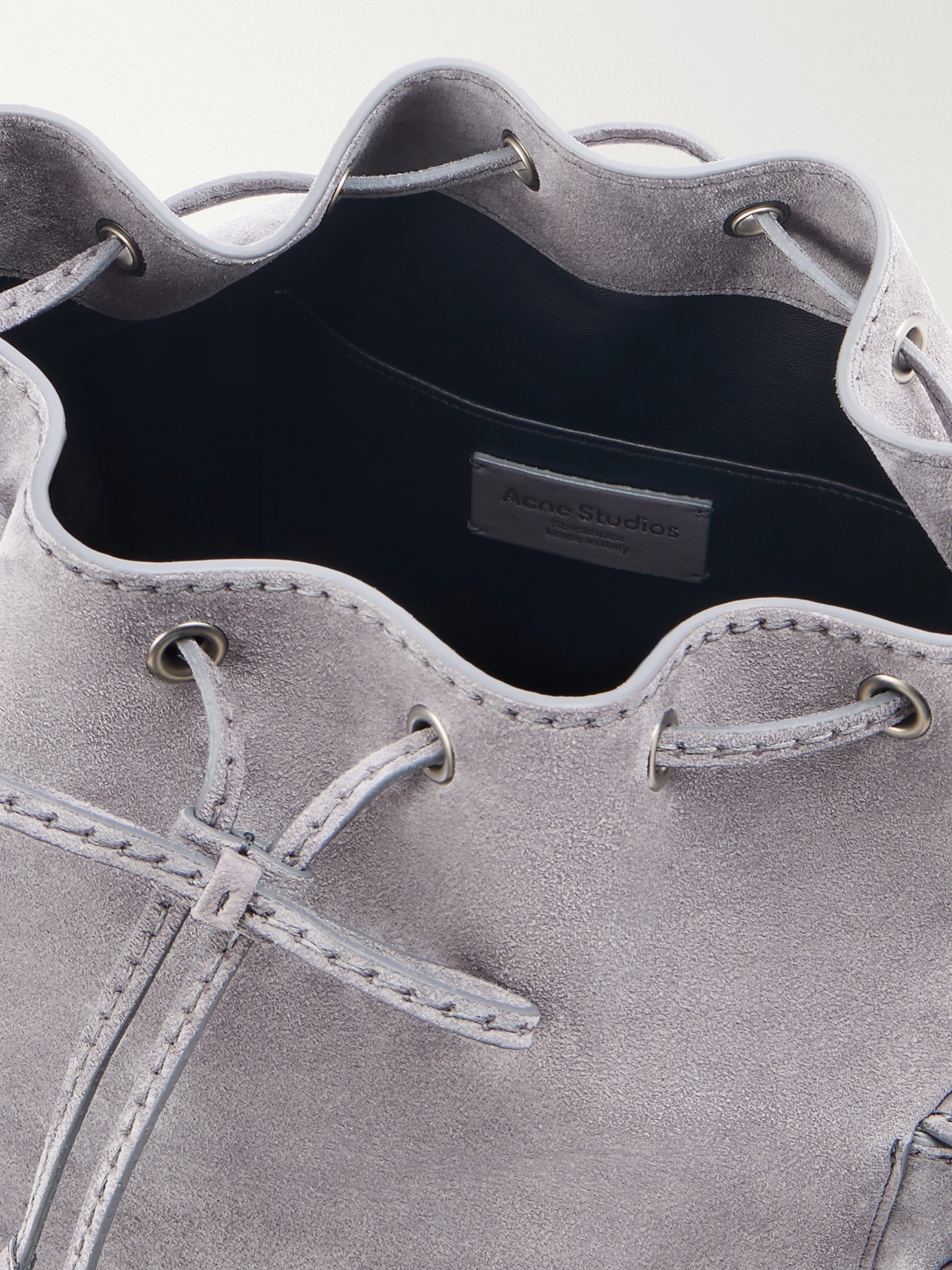 Acne Studios Suede Shoulder Bag In Gray