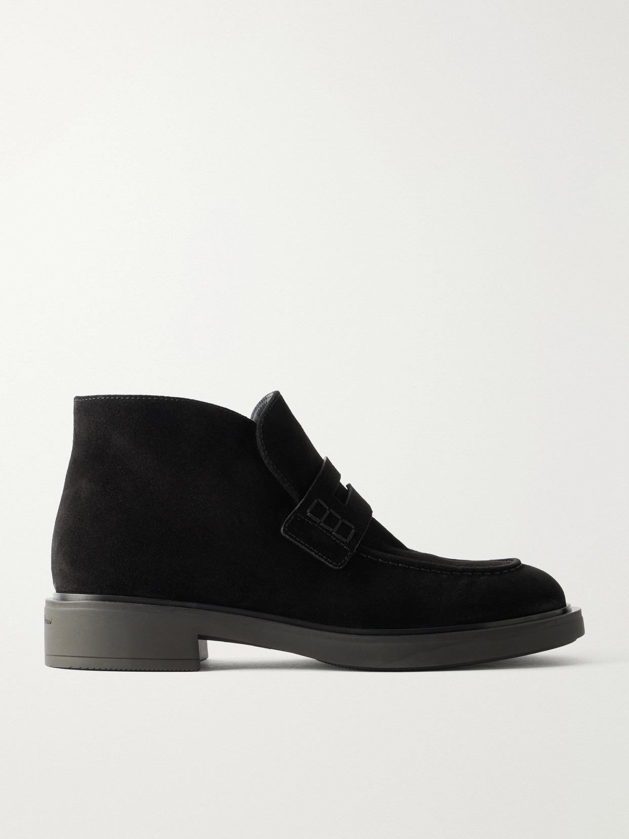 Gianvito Rossi Suede Ankle Boots In Black