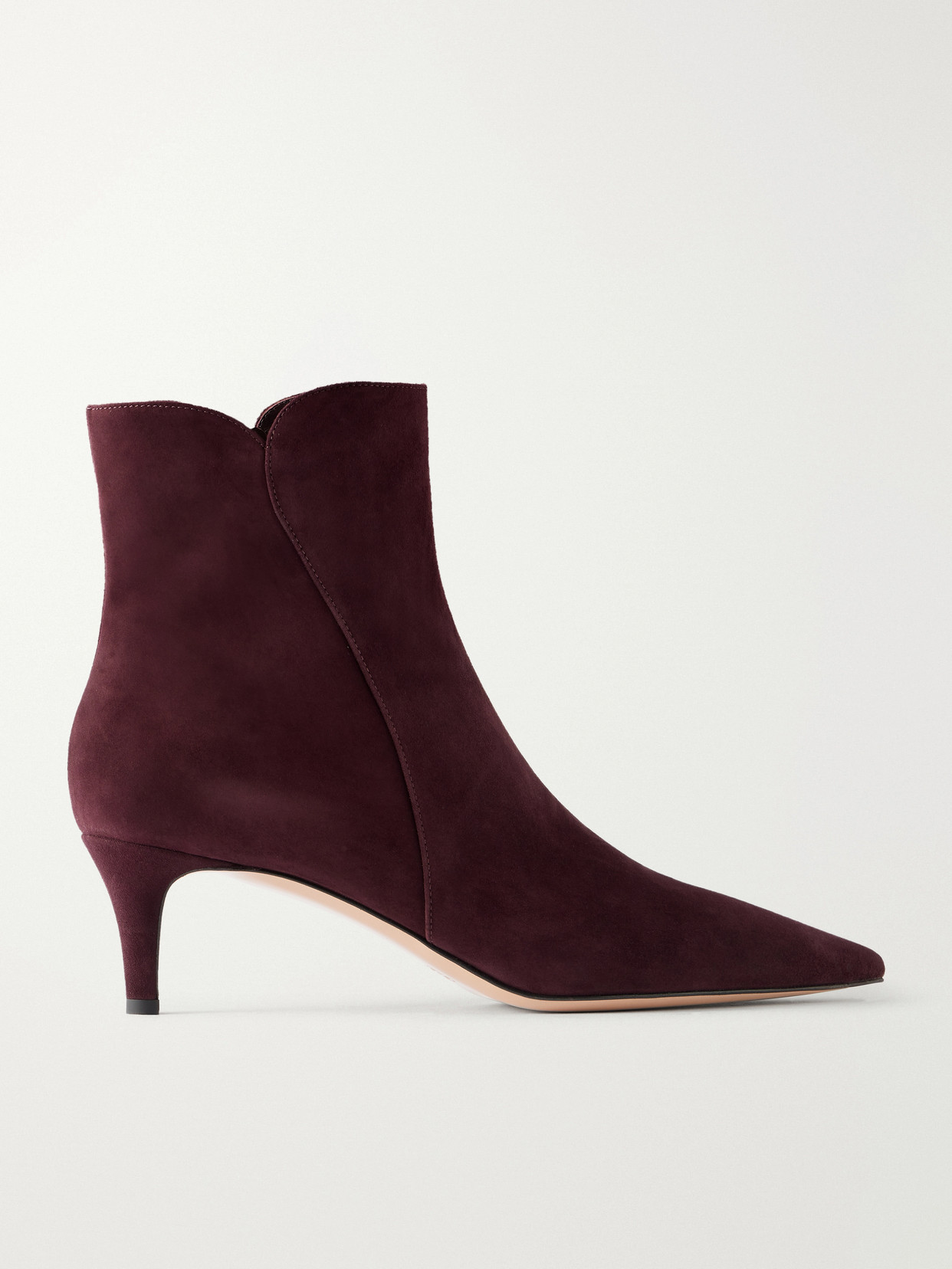 Gianvito Rossi Levy 55 Suede Ankle Boots In Burgundy