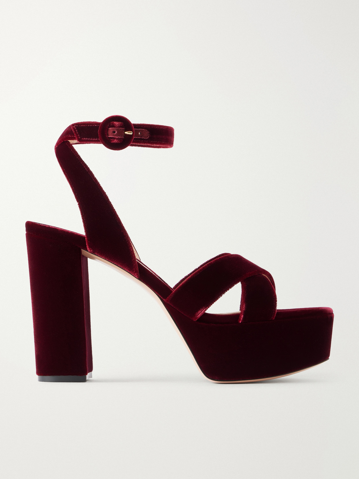 Gianvito Rossi Sabrina 70 Velvet Sandals In Burgundy