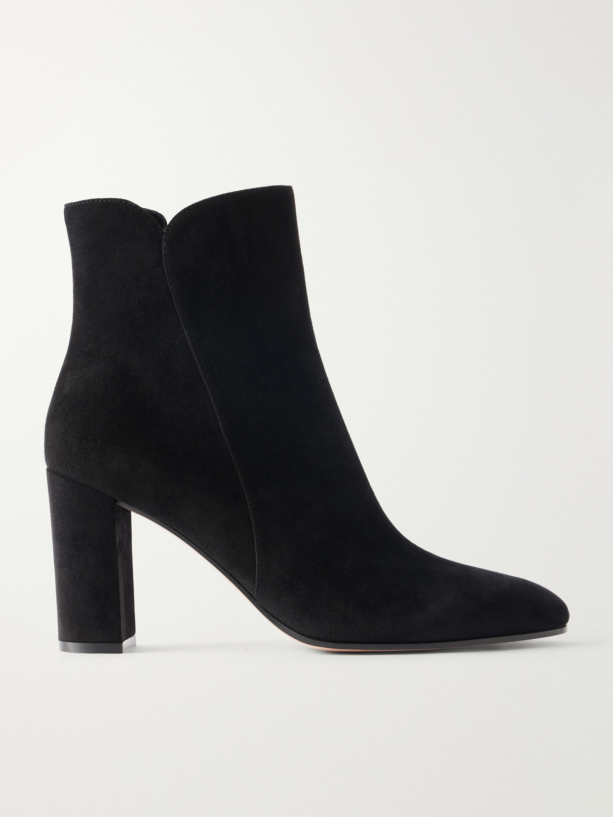 Gianvito Rossi - 85 Suede Heeled Ankle-boots - Black