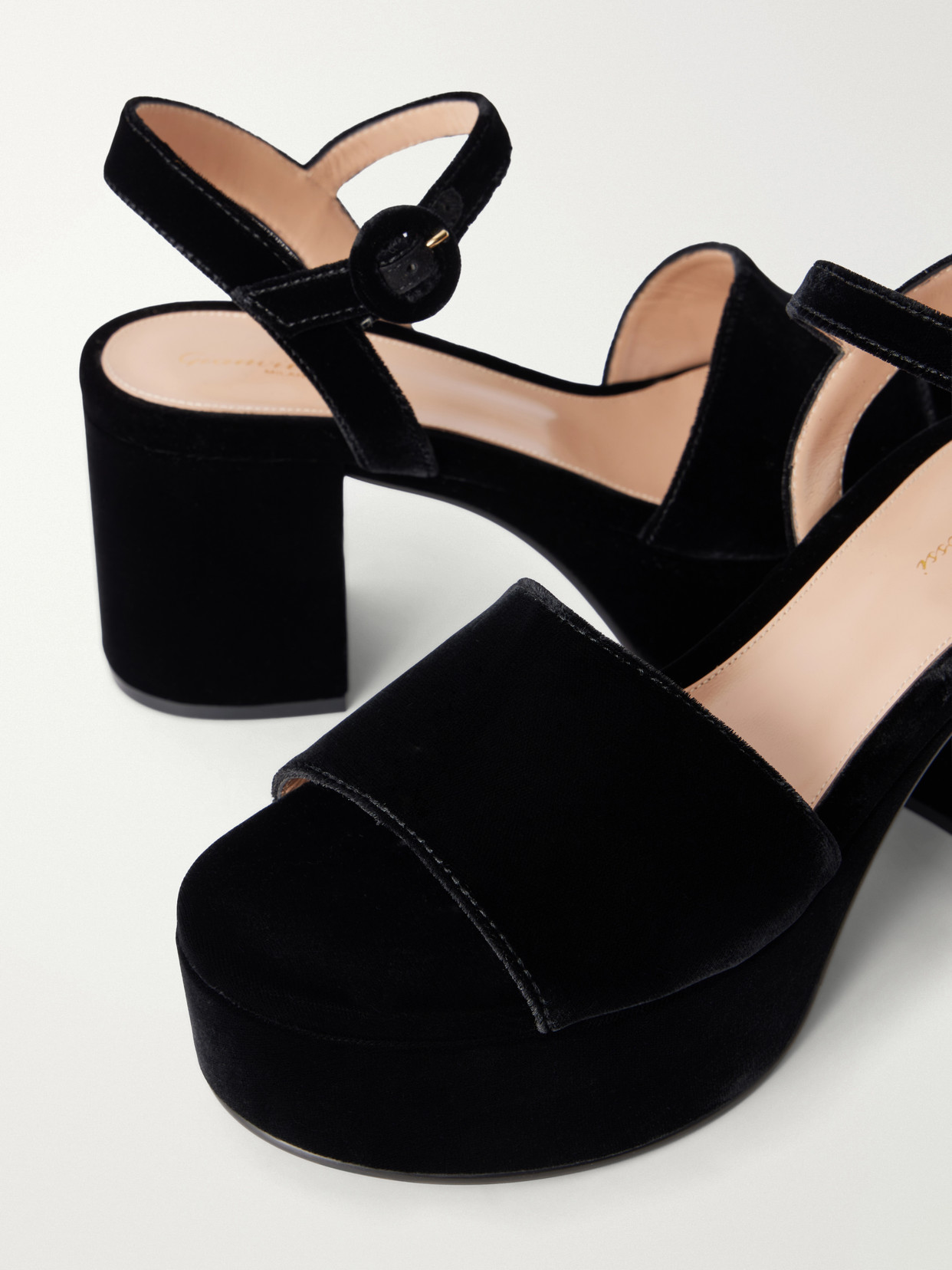 Carol Velvet Platform Open-Toed Sandal