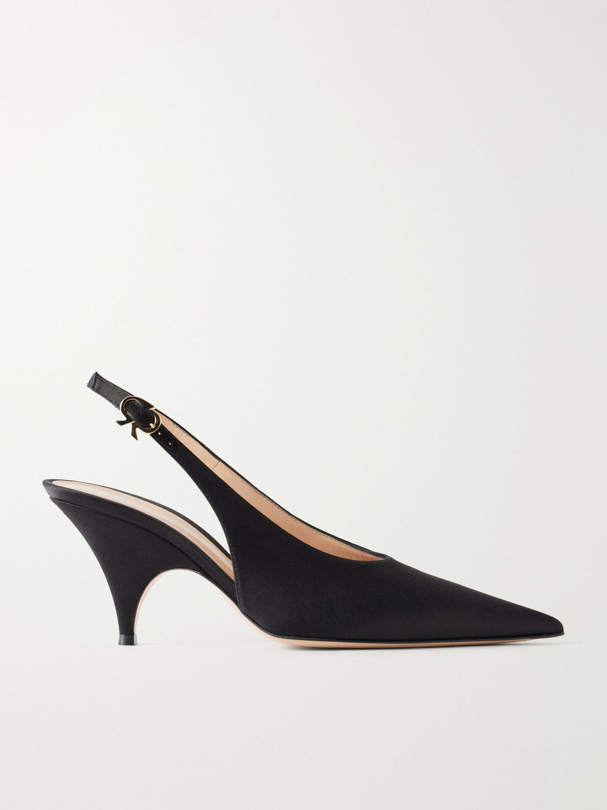 Gianvito Rossi Sofia 70 Crepe-satin Slingback Pumps In Black