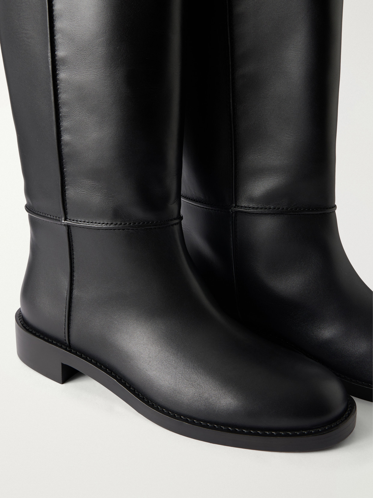 Riding Leather Knee-Height Boots