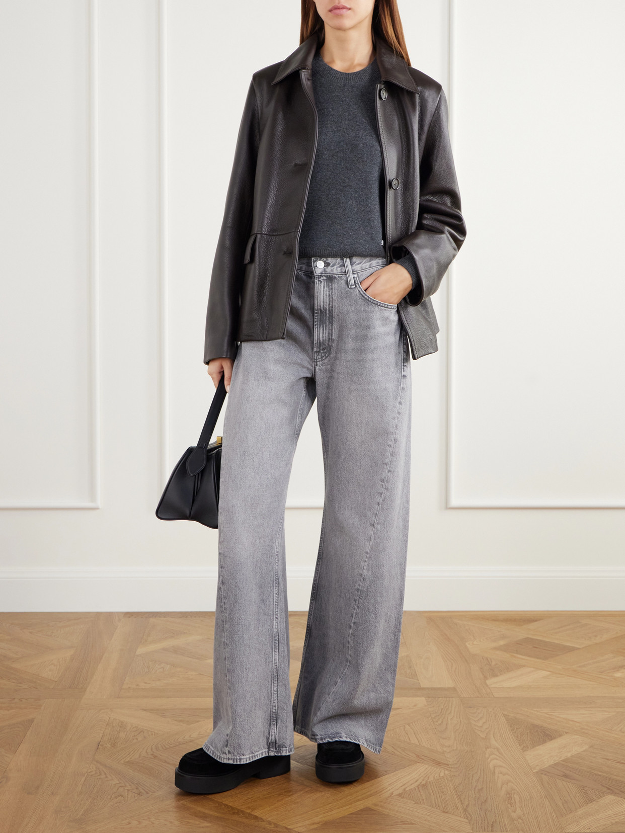 Shearling-Trimmed Ankle Boots