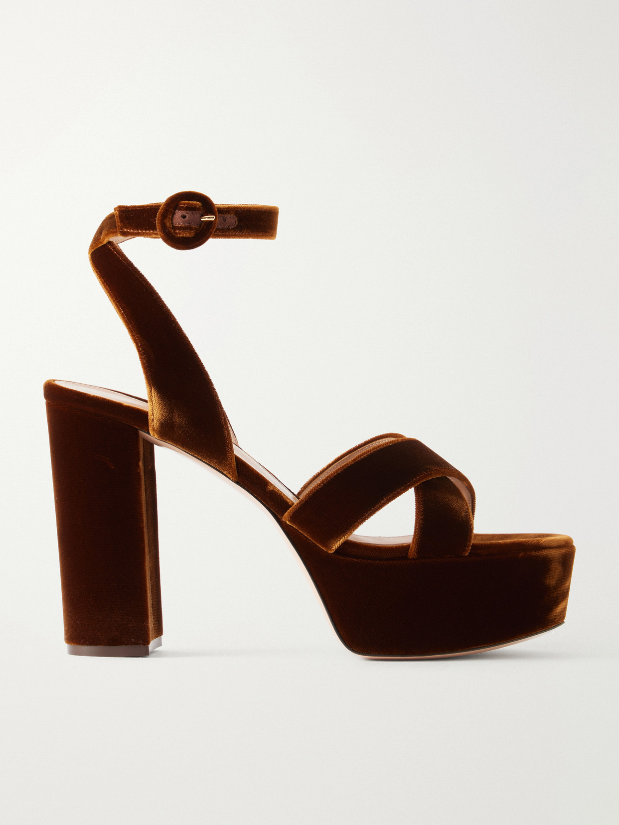 Gianvito Rossi Sabrina 70 Velvet Sandals In Yellow