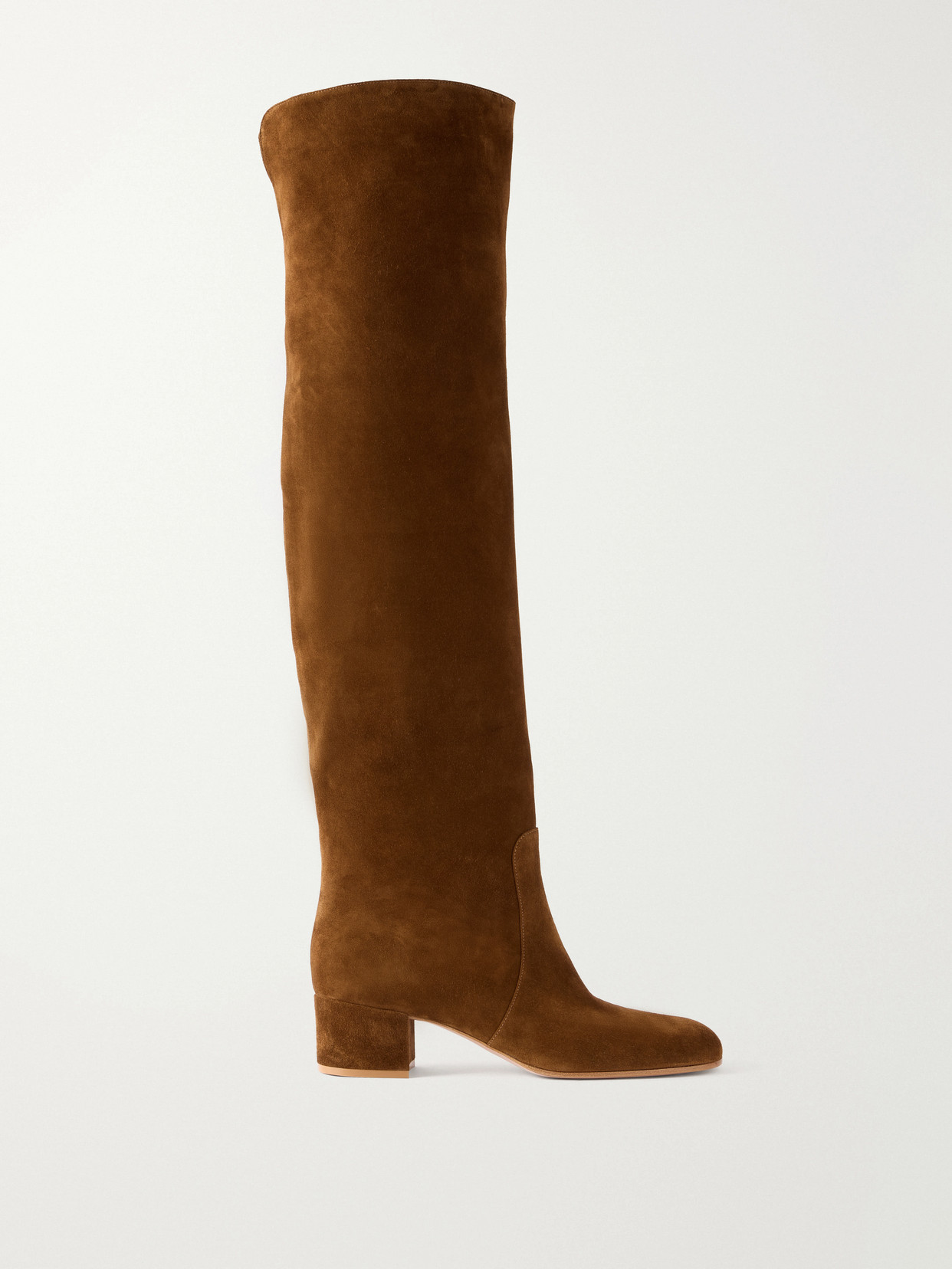 Gianvito Rossi 45 Over The Knee Suede Boots In Brown