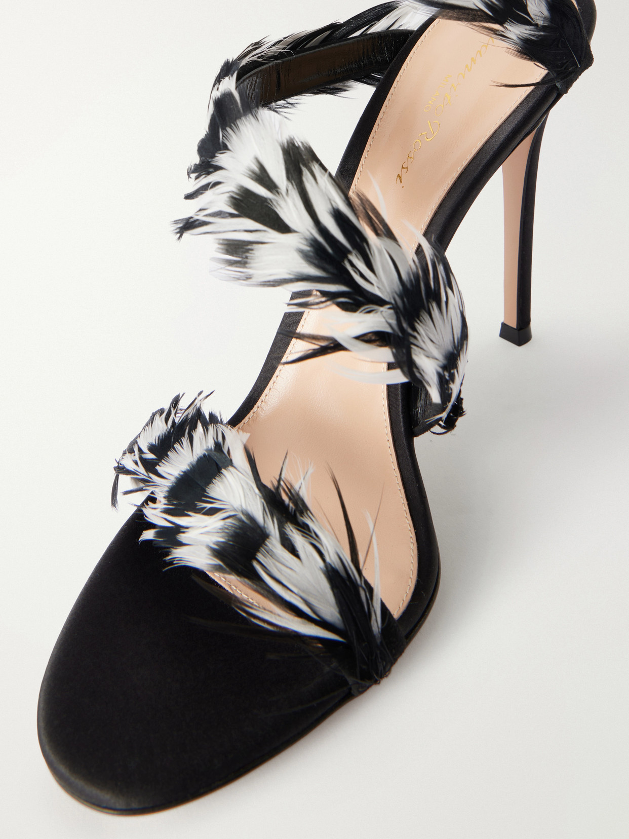 Opera 105 Feather-Trimmed Sandals
