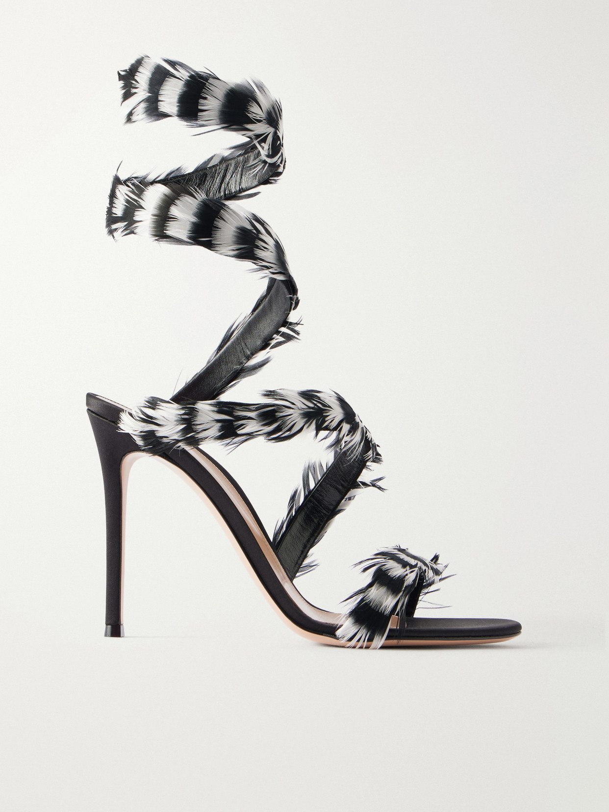 Opera 105 Feather-Trimmed Sandals
