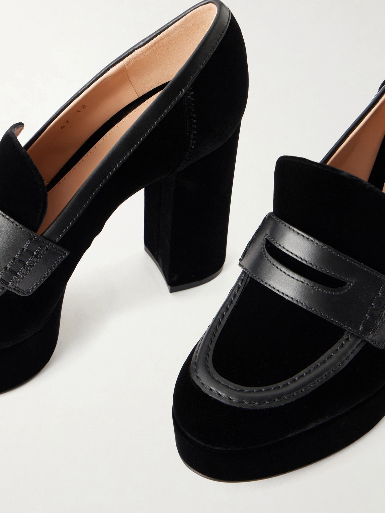 Hadden 70 Leather-Trimmed Velvet Pumps