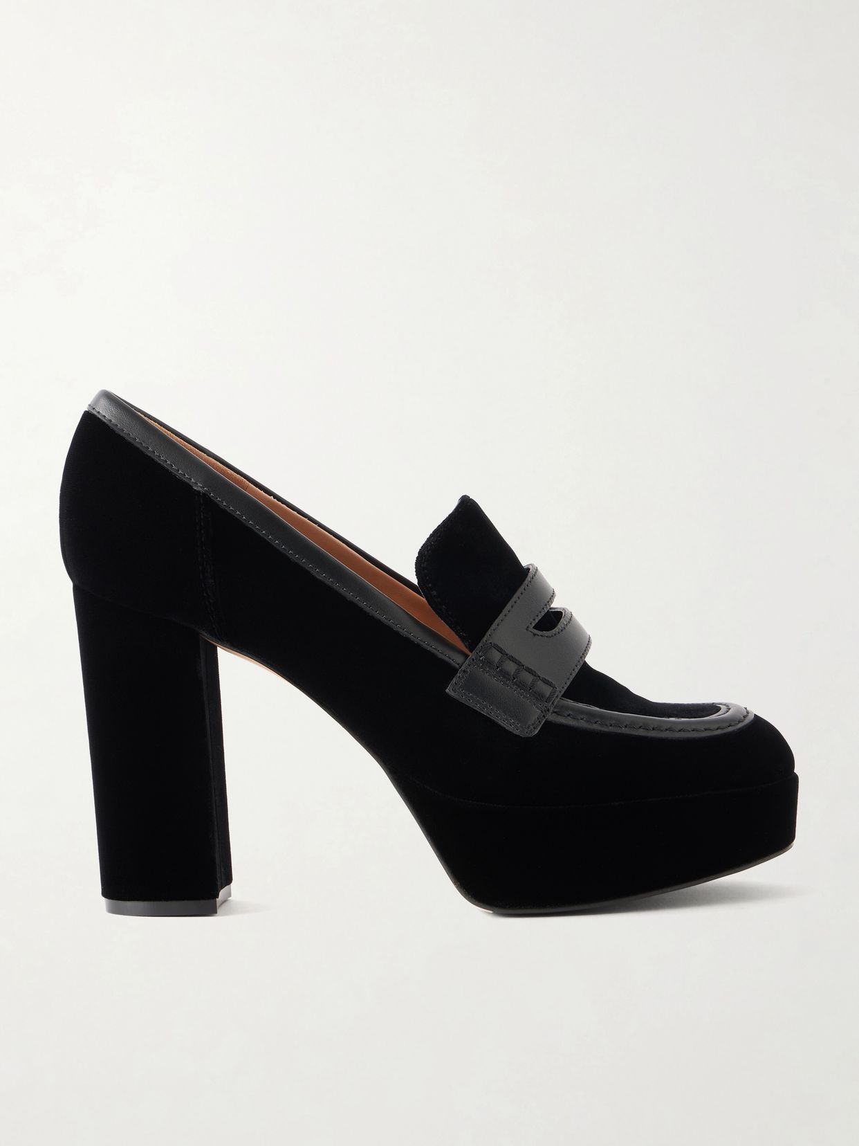 Hadden 70 Leather Trimmed Velvet Pumps