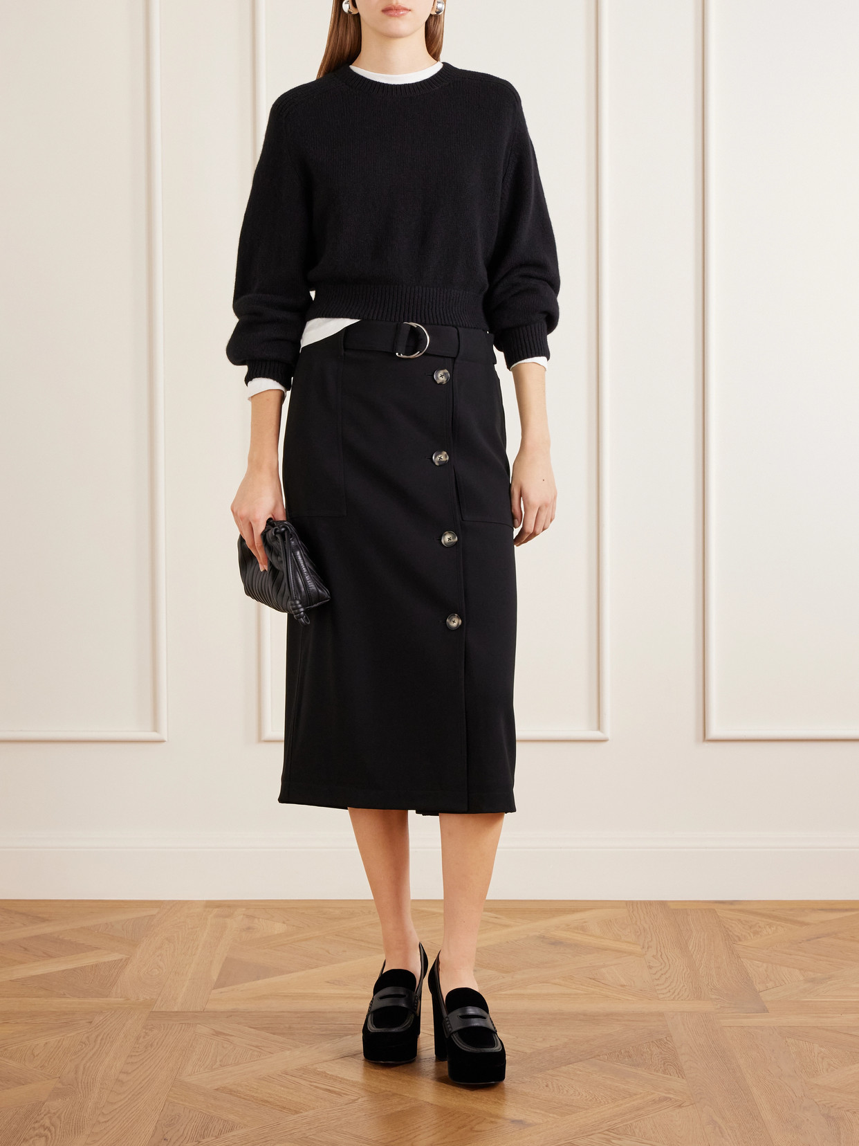 Hadden 70 Leather-Trimmed Velvet Pumps
