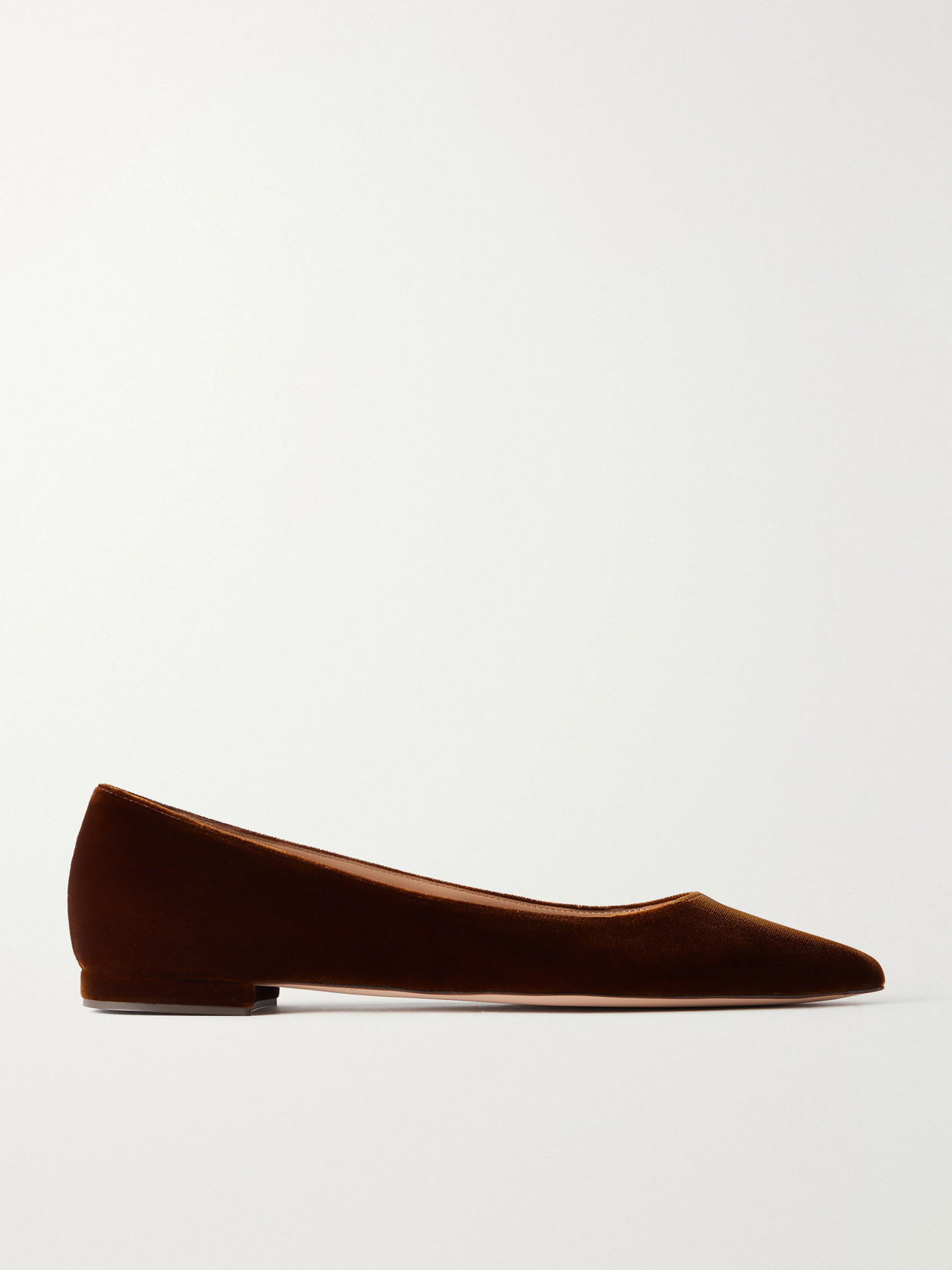 Gianvito Rossi Gianvito Velvet Ballet Flats In Brown