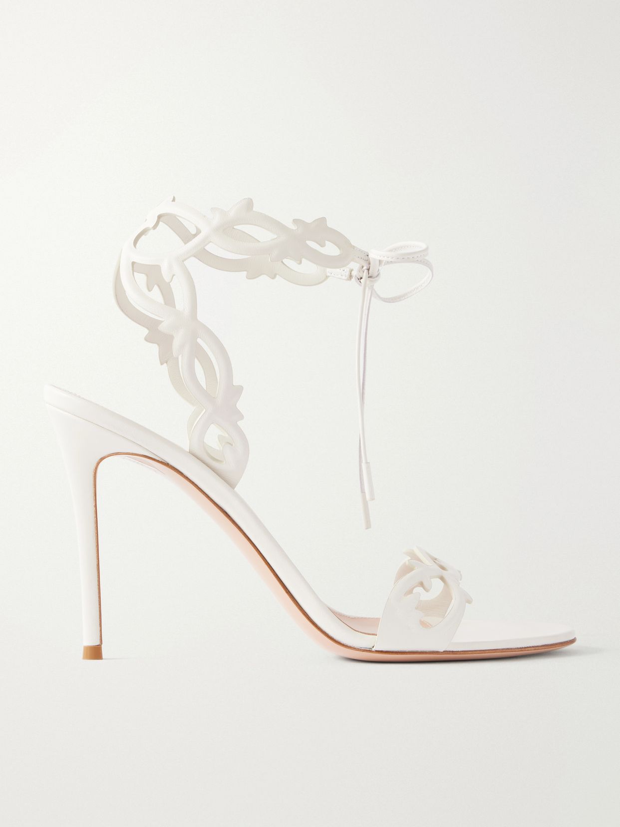 95 laser-cut leather sandals