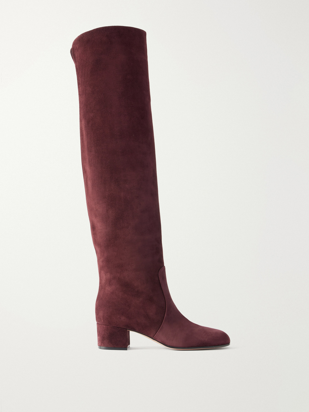 Gianvito Rossi Suede 45 Over-the-knee Boots In Burgundy