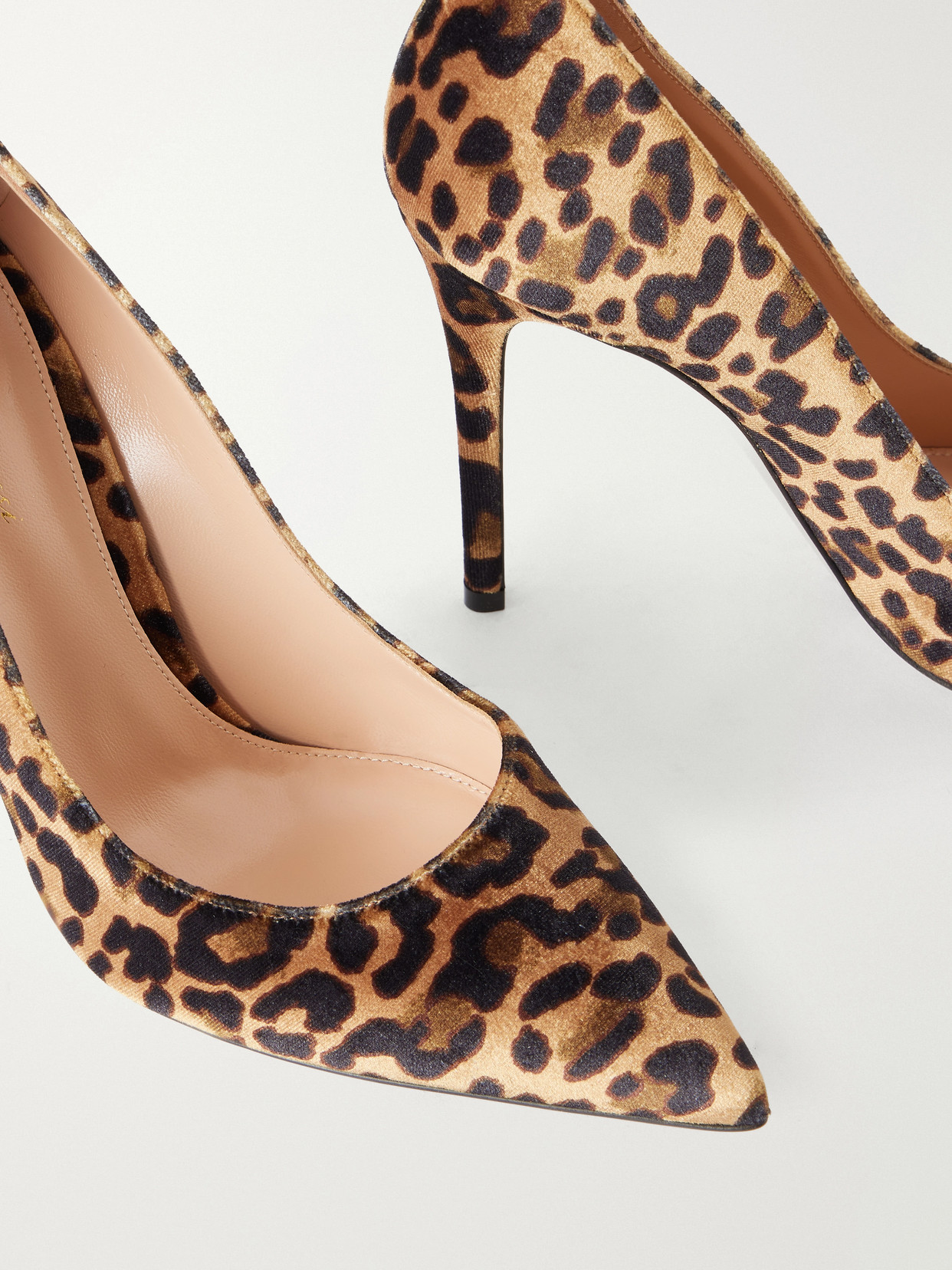 Gianvito 105 Leopard-Print Velvet Pumps