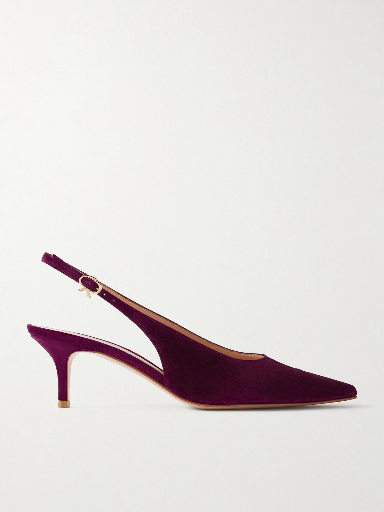 Gianvito Rossi Robbie Sling 55 Kitten Heel Slingback Pumps In Purple