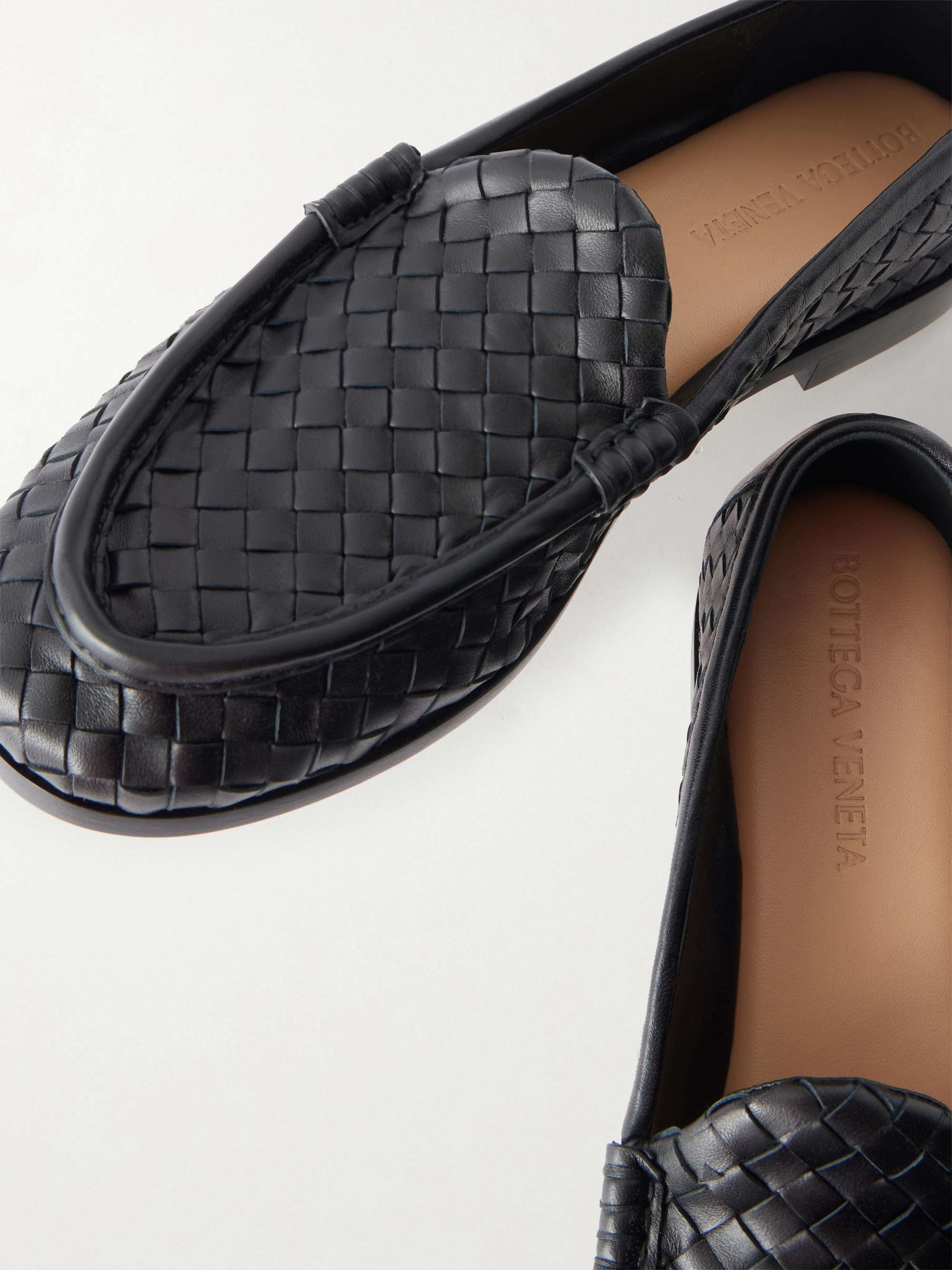 BOTTEGA VENETA Silenzio Intrecciato leather loafers | NET-A-PORTER