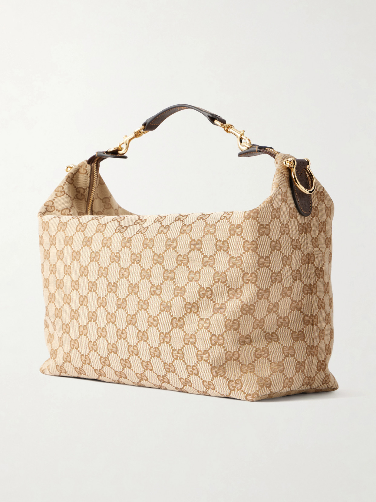 Brera Logo-Jacquard Leather-Trimmed Canvas Shoulder Bag