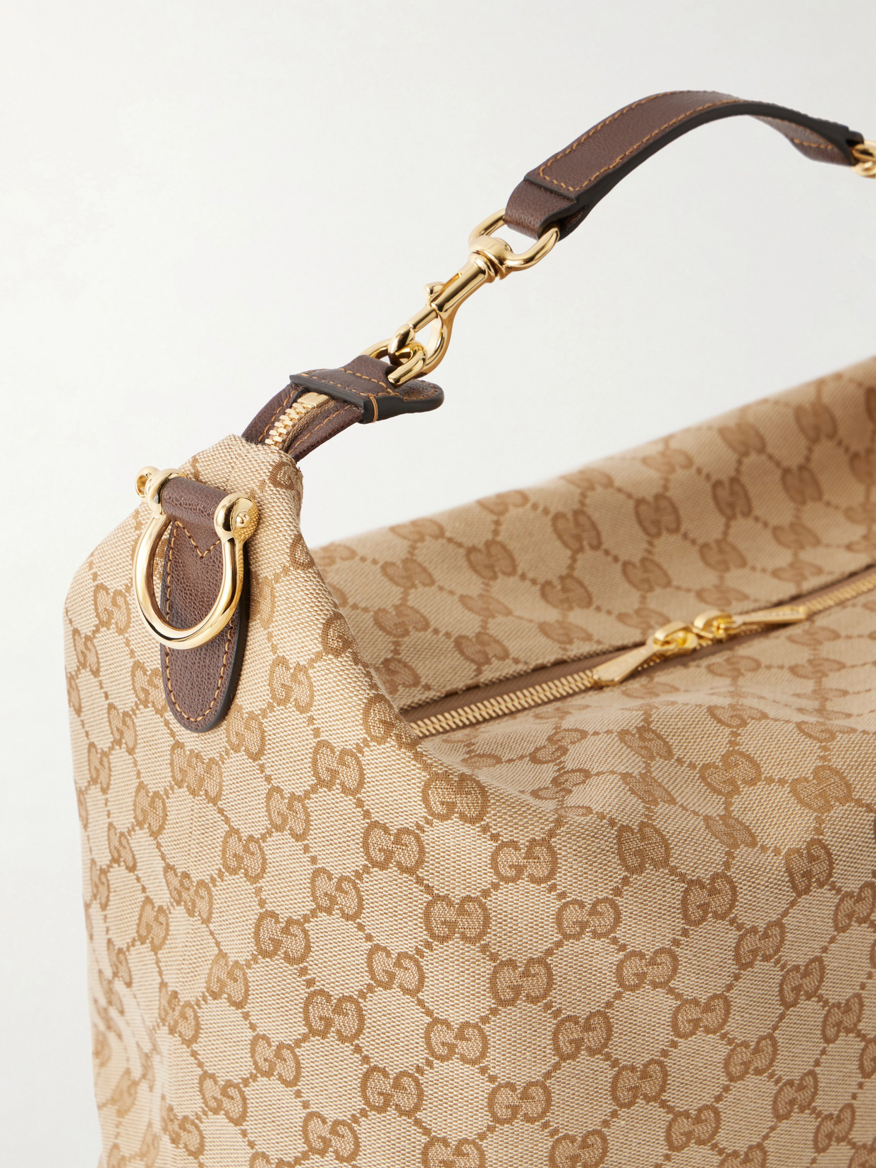 Brera Logo-Jacquard Leather-Trimmed Canvas Shoulder Bag