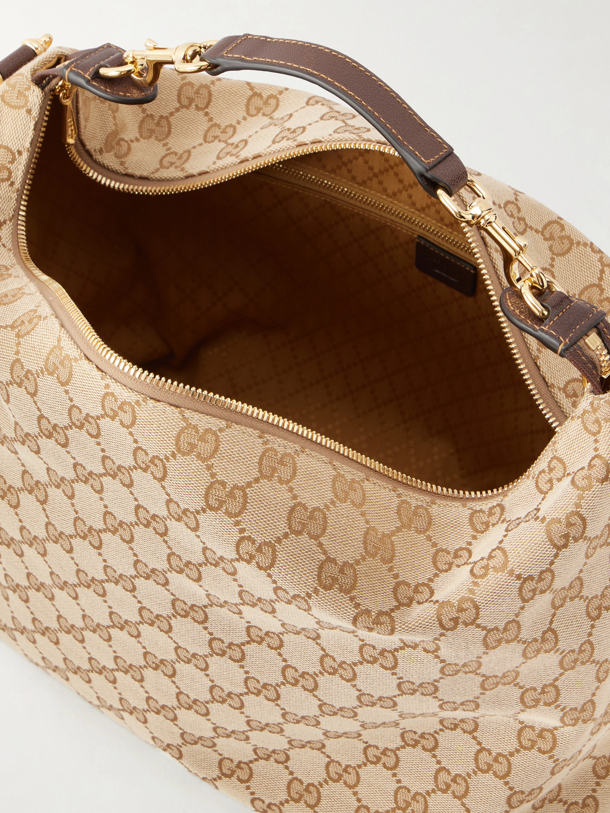 Brera Logo-Jacquard Leather-Trimmed Canvas Shoulder Bag