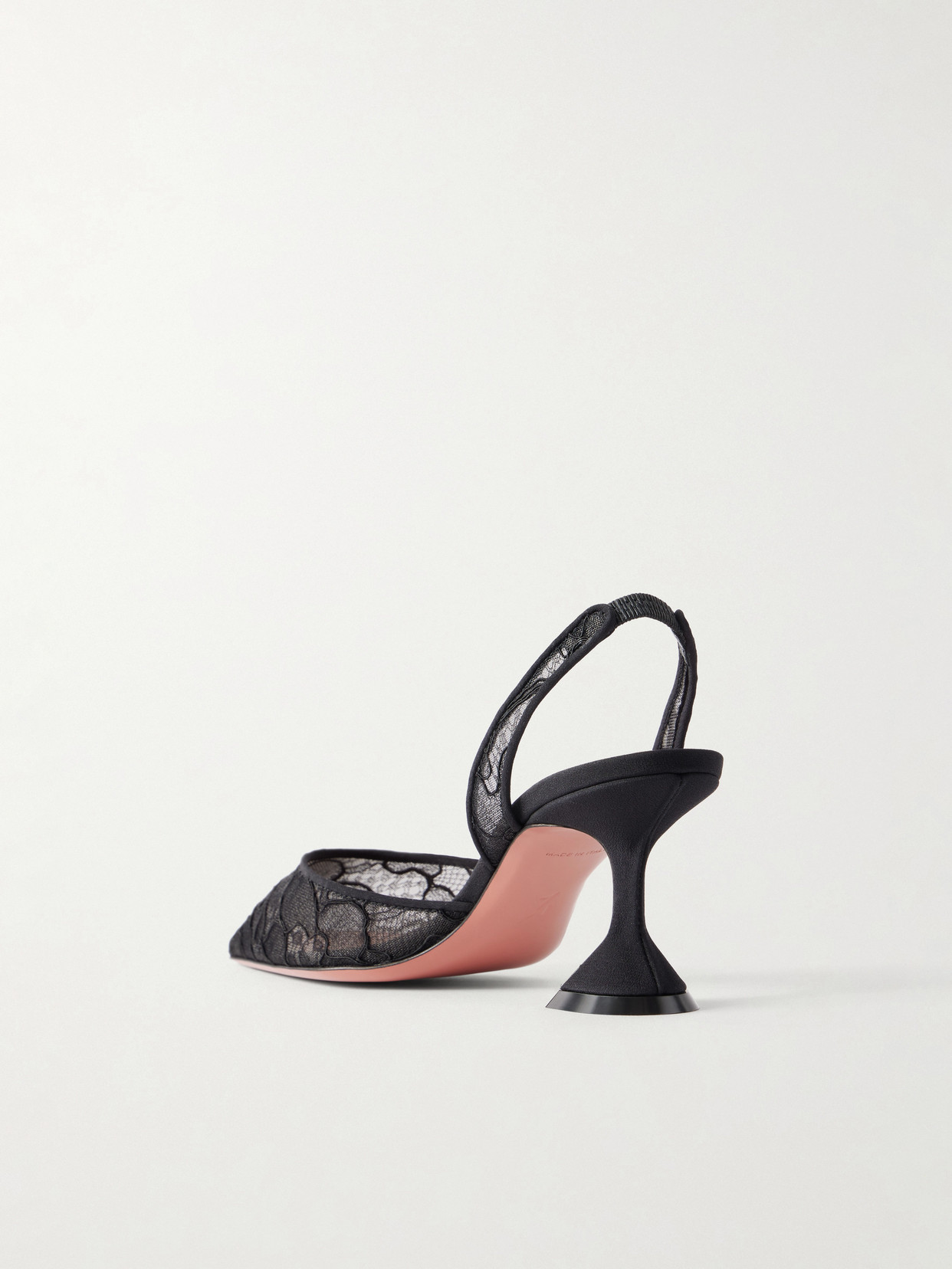 Holli 70 Satin-Trimmed Lace Pumps