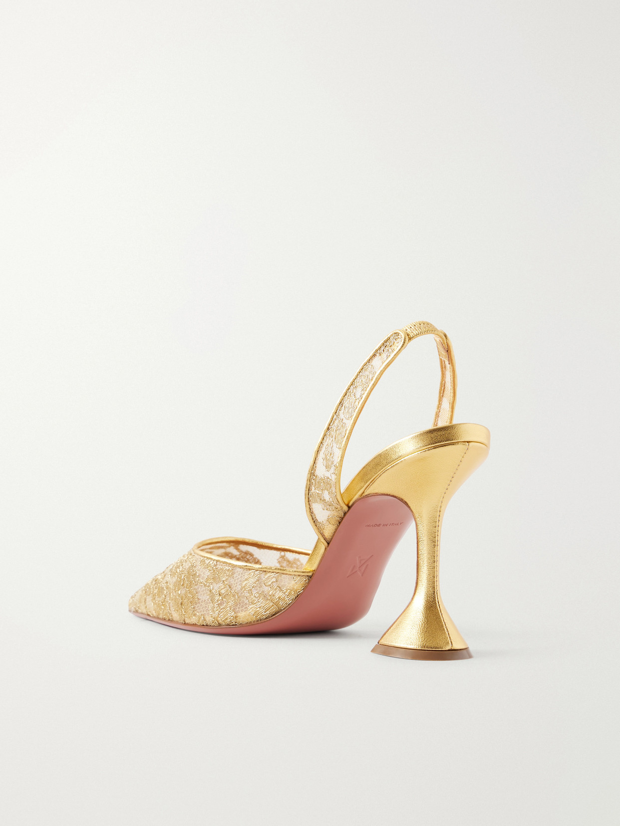 Holli 95 Leather-Trimmed Lace Pumps