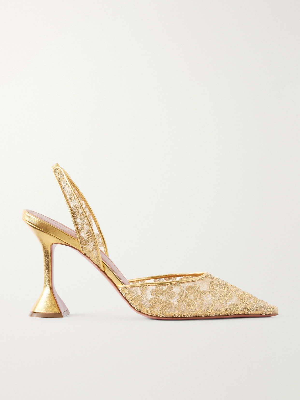 Holli 95 Leather-Trimmed Lace Pumps