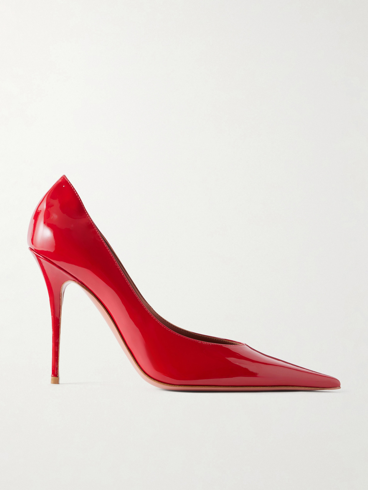 Amina Muaddi Anok 105 Patent-leather Pumps In Red