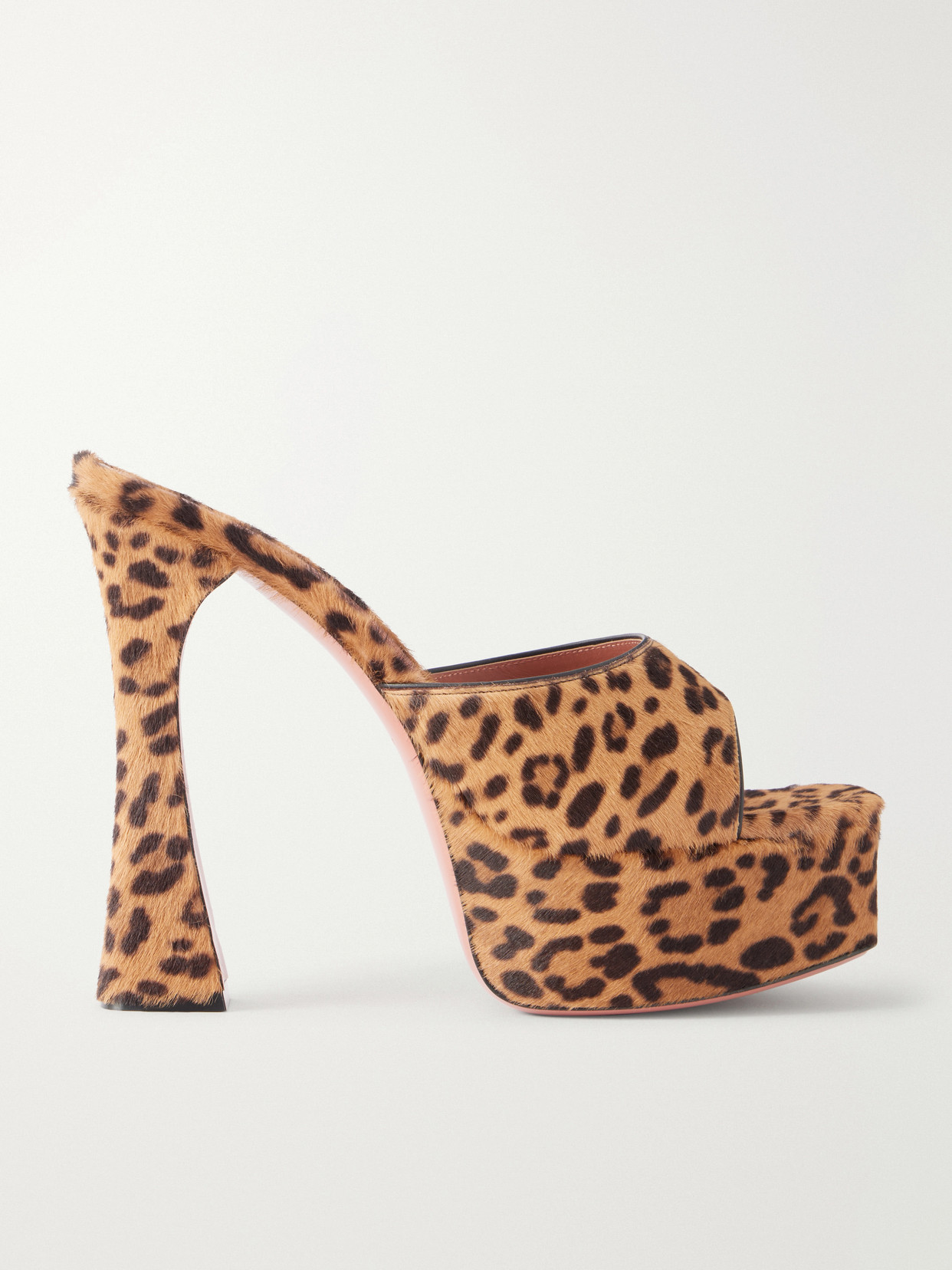 Amina Muaddi Dalida 140 Leopard-print Calf Hair Sandals In Animal Print