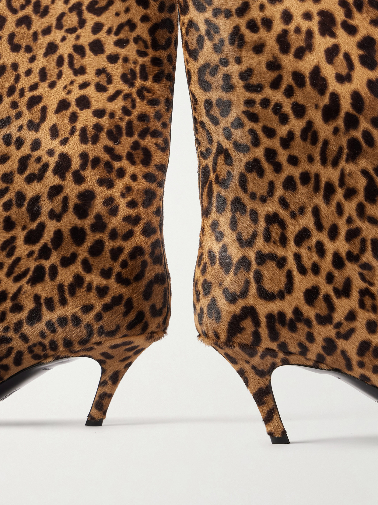 Fiona 60 Leopard-Print Calf-Hair Knee Boots