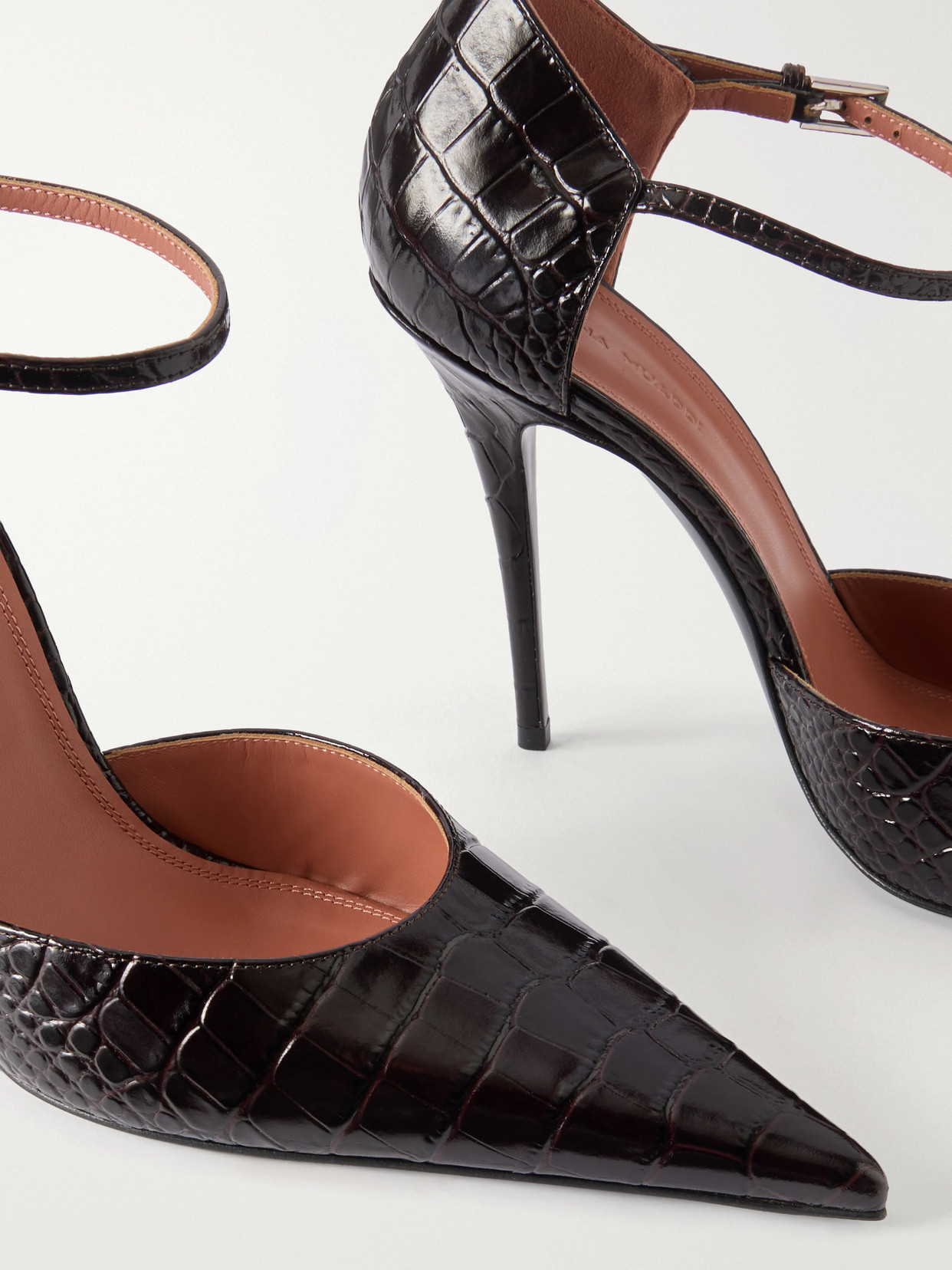 Barbara 105 Croc-Effect Leather Mary Jane Pumps