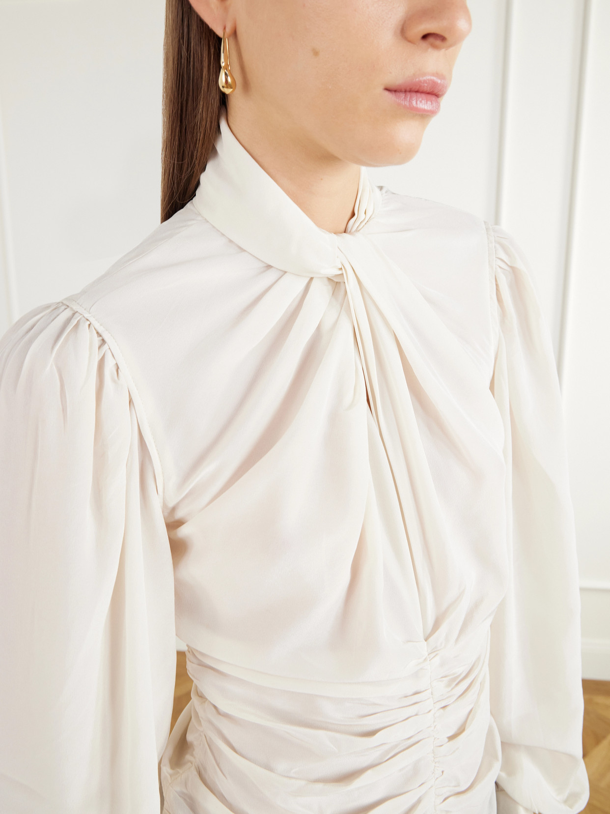 Depsona Ruched Silk-Crepe De Chine Blouse