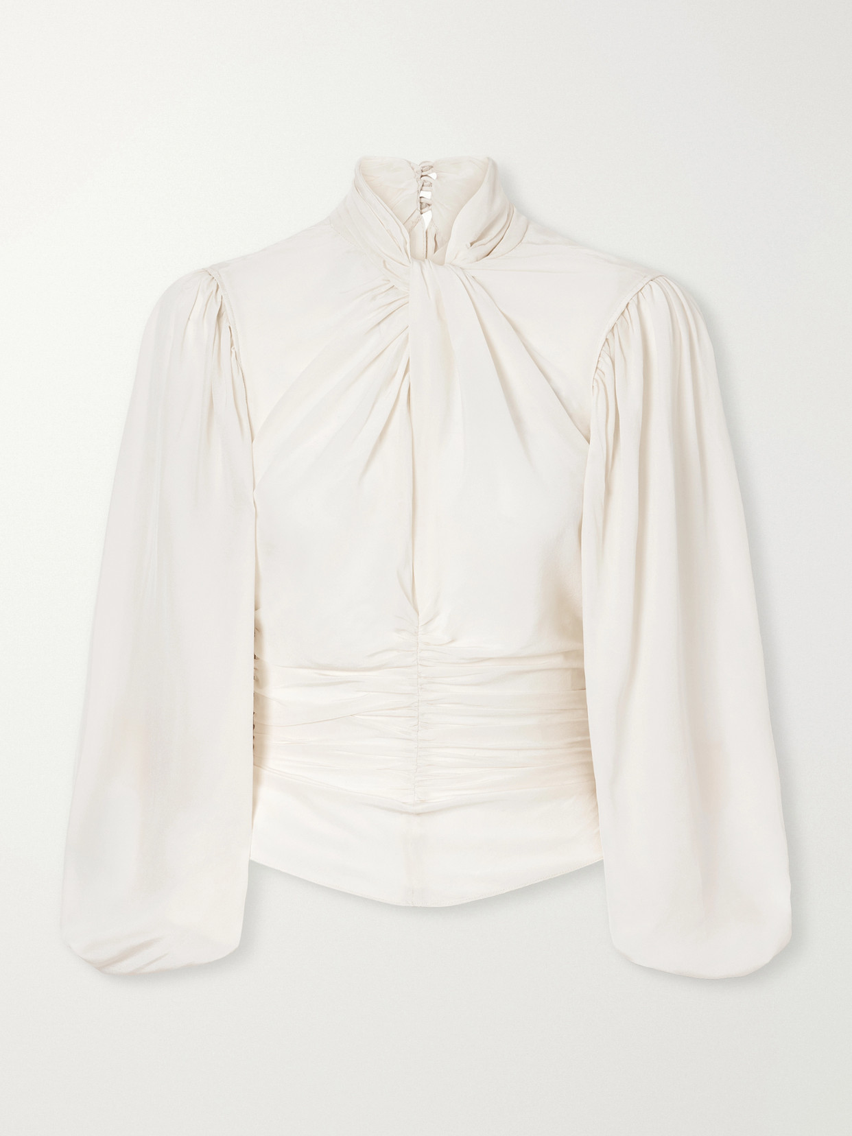 Depsona Ruched Silk-Crepe De Chine Blouse