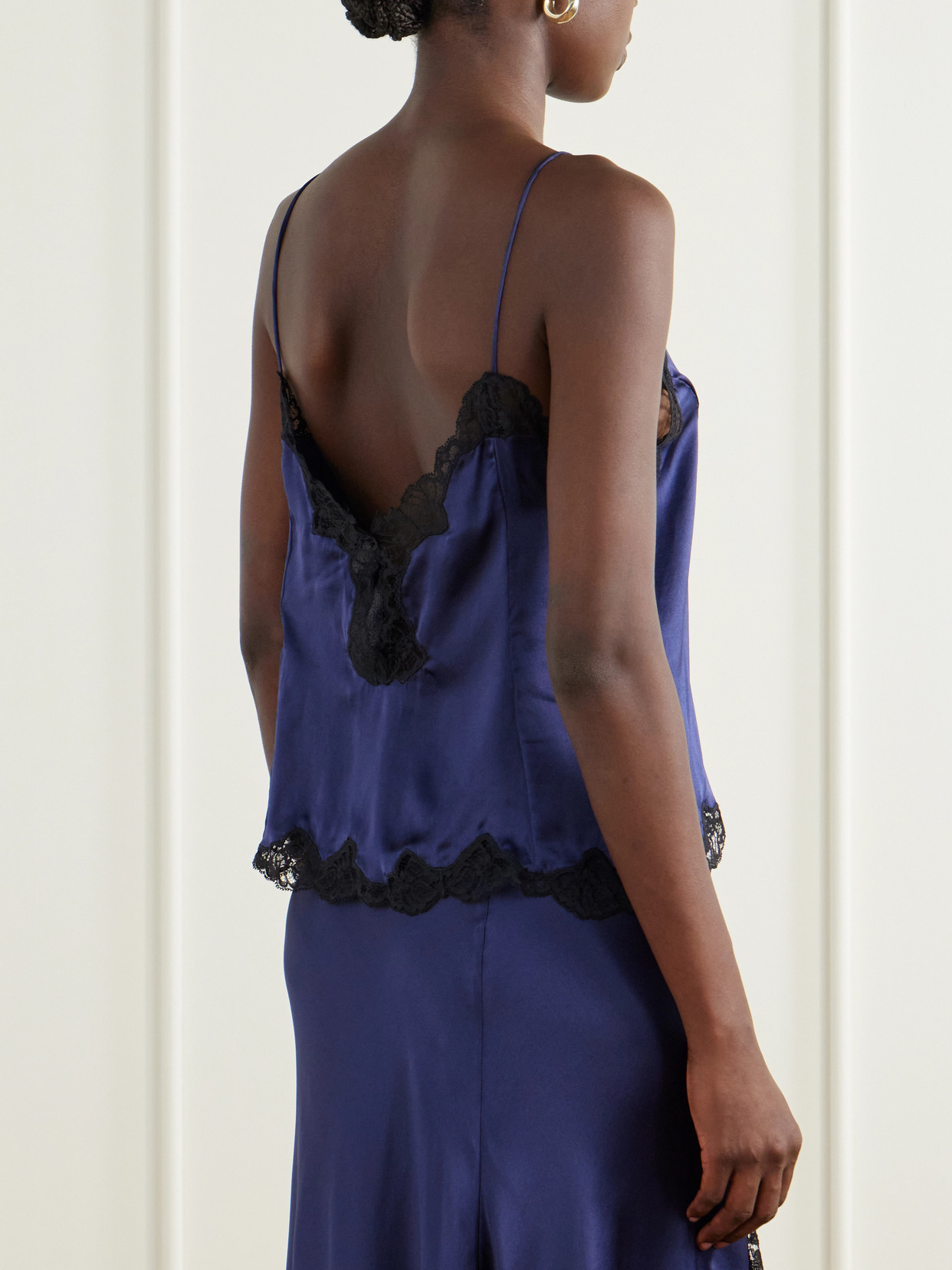 Amael Lace-Trimmed Stretch-Silk Satin Cami