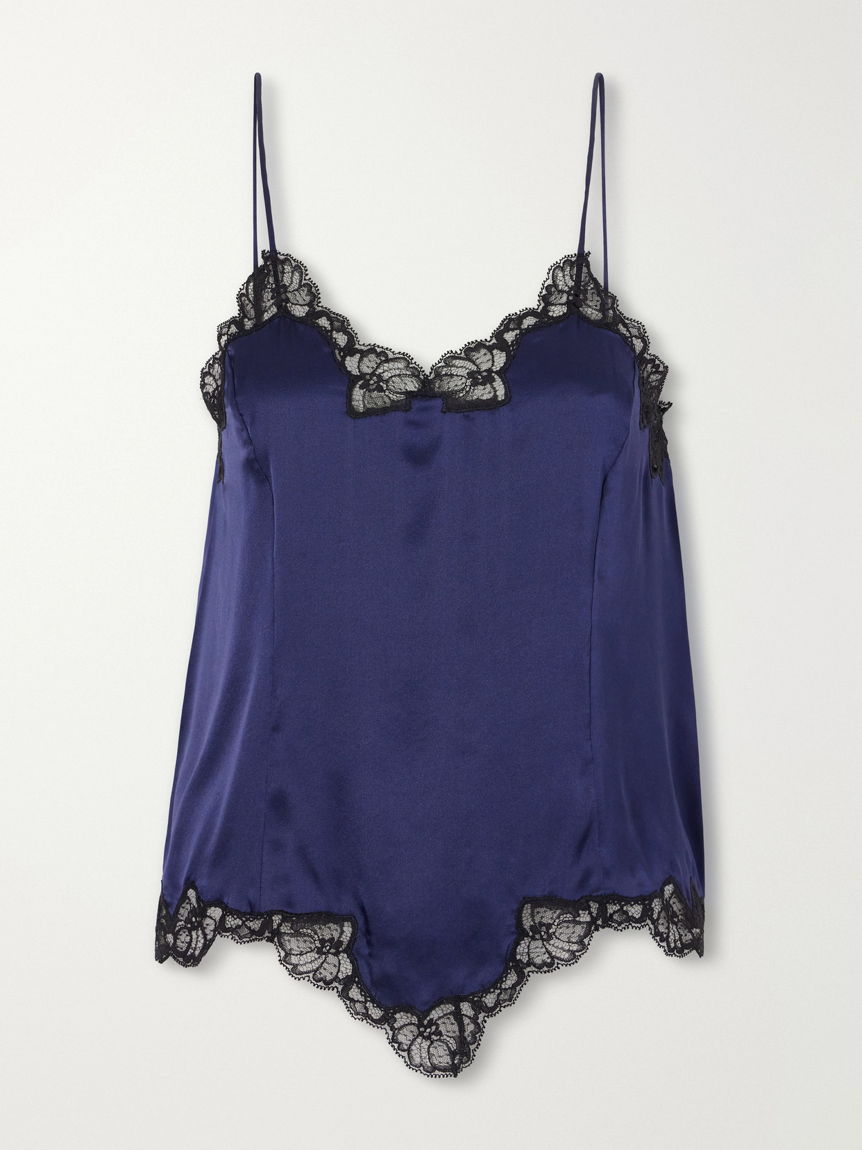 Isabel Marant Amael Lace-trimmed Stretch-silk Satin Camisole In Blue