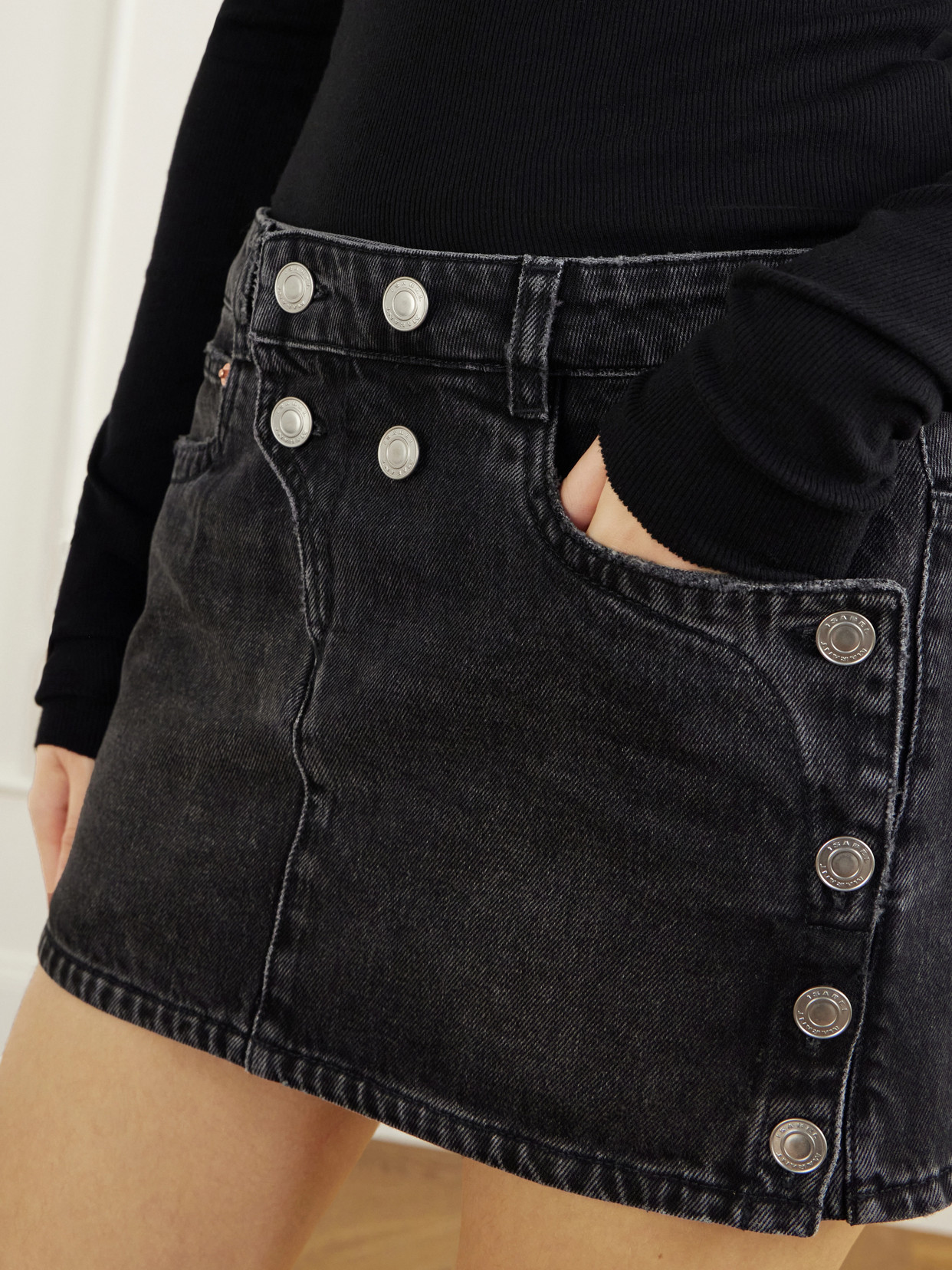 Ralma Button-Detailed Denim Mini