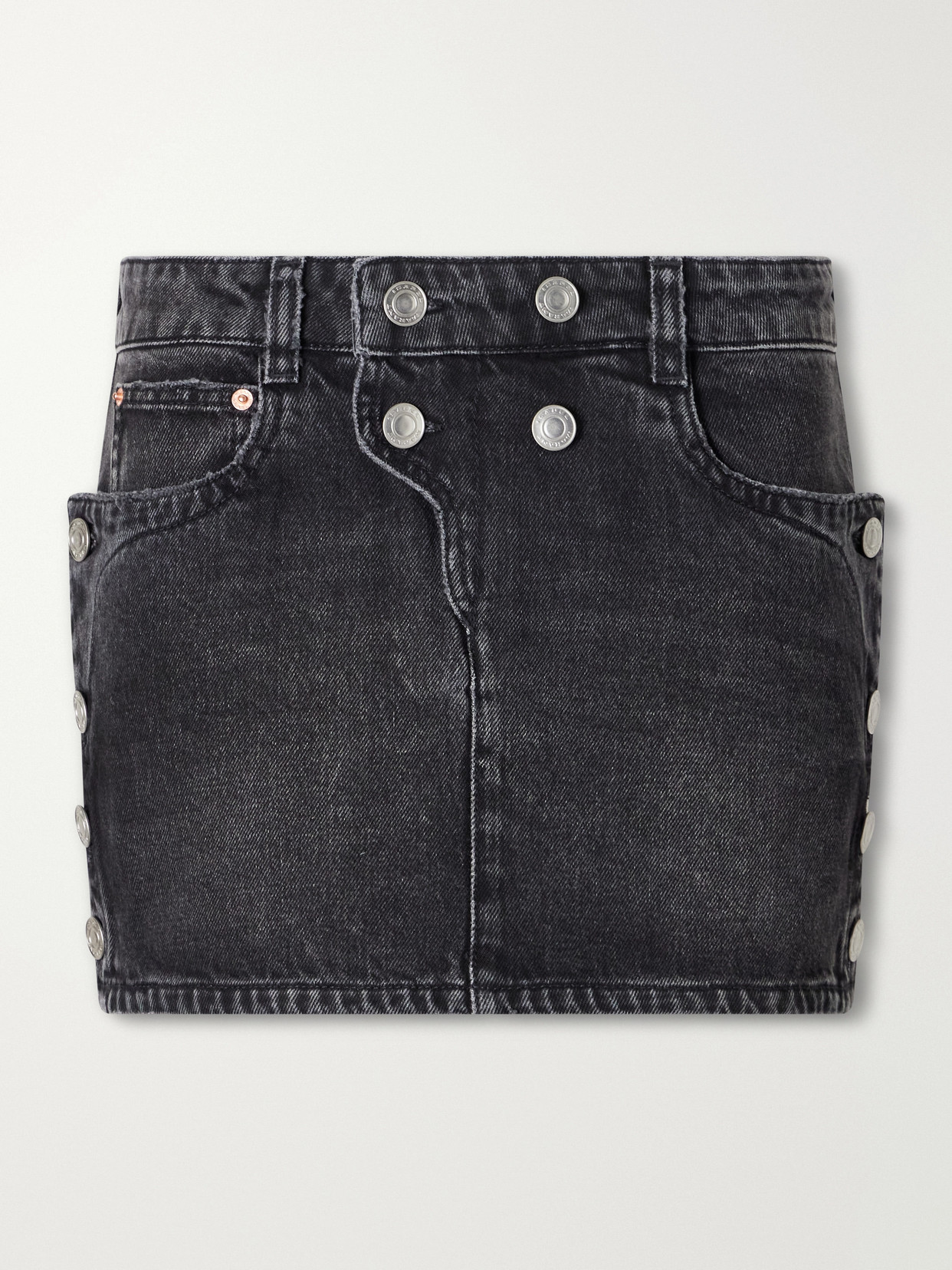 Isabel Marant Ralma Button-detailed Denim Mini Skirt In Black