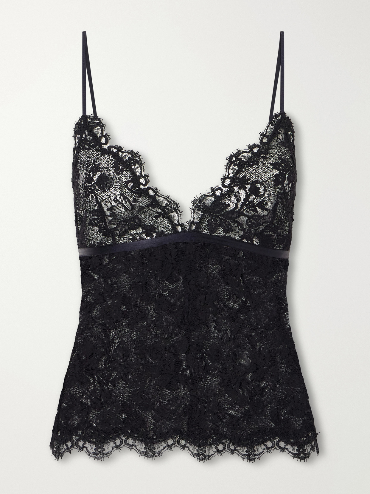 Isabel Marant Lace Silk-blend Camisole In Black
