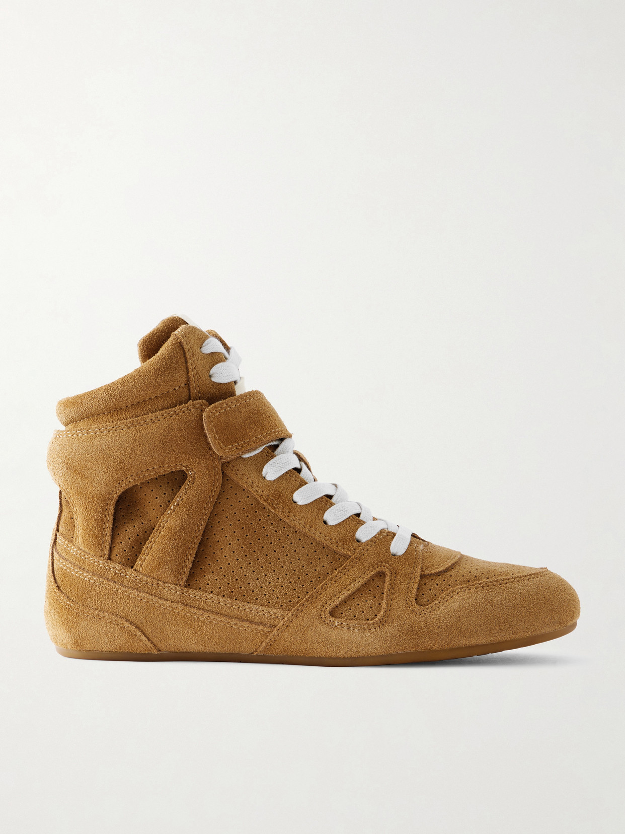 Isabel Marant Senny Perforated Suede High-top Sneakers In Brown