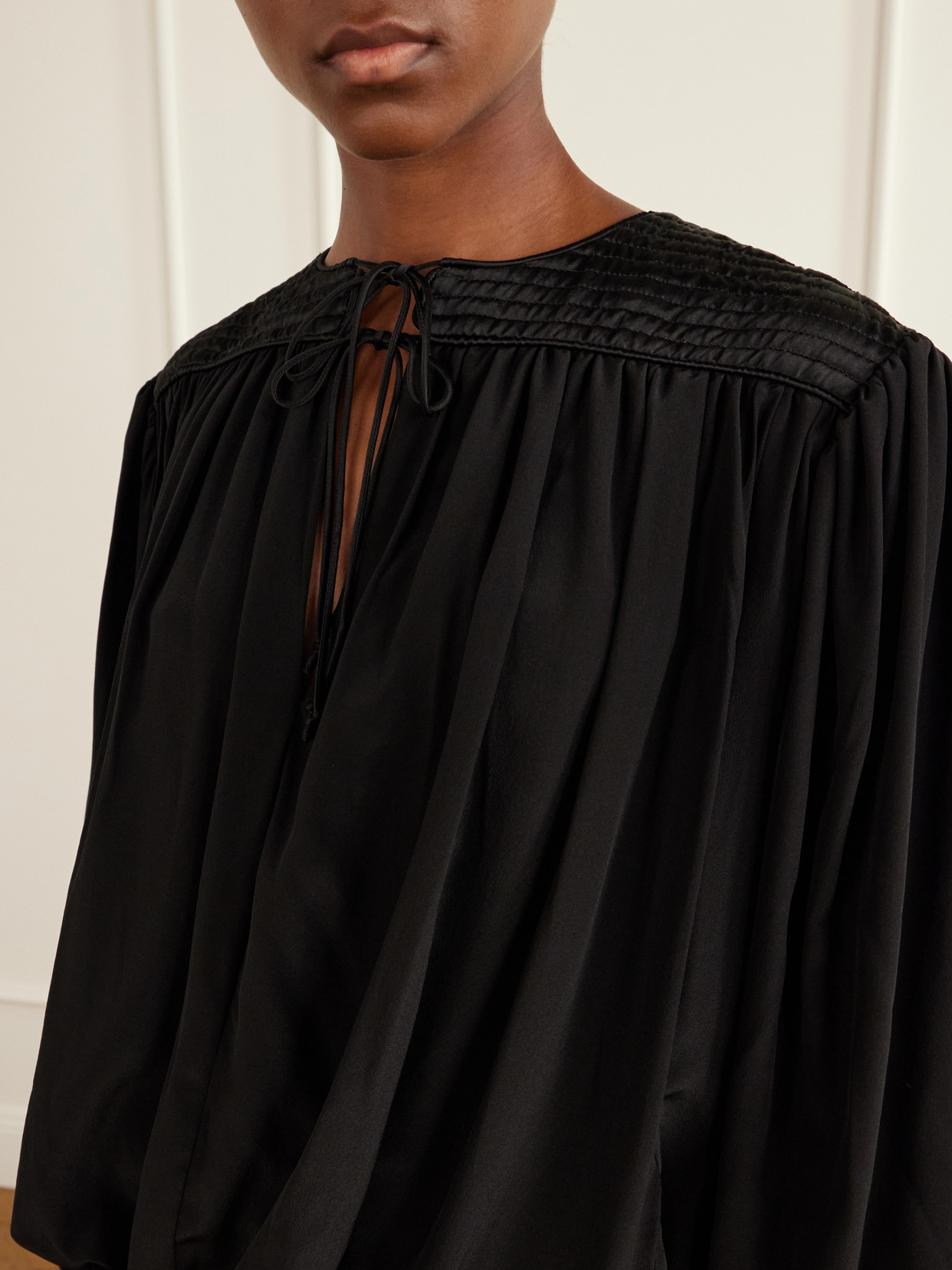 Dovane Silk-Satin Blouse