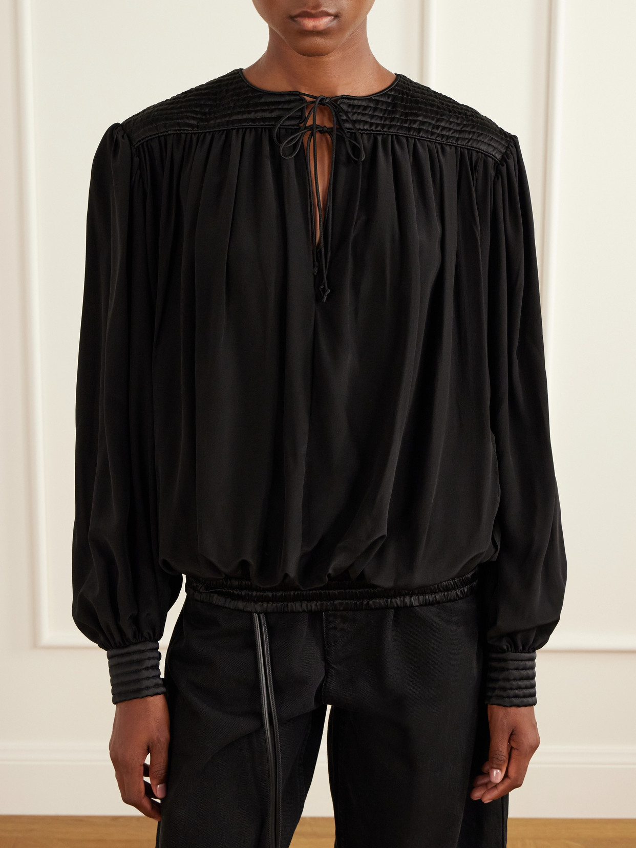 Dovane Silk-Satin Blouse