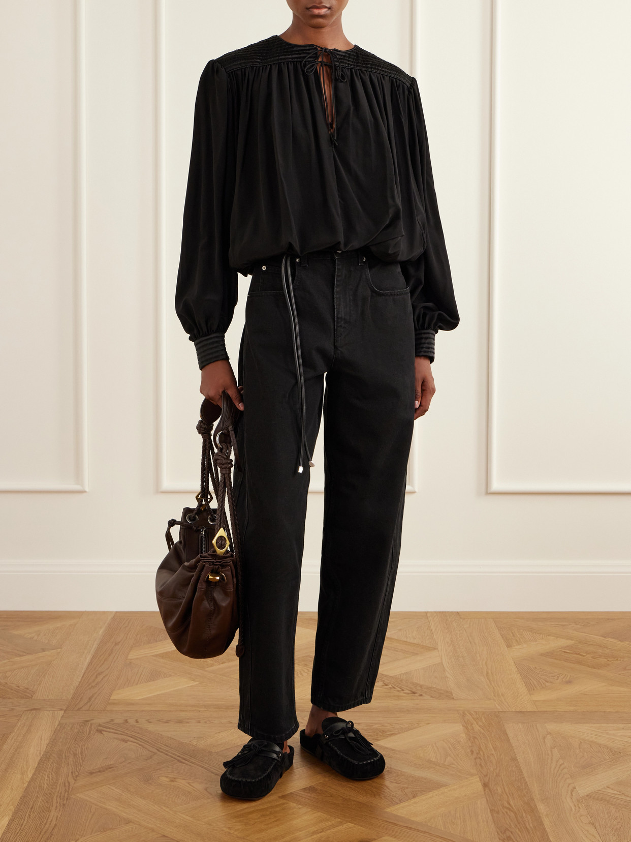 Dovane Silk-Satin Blouse
