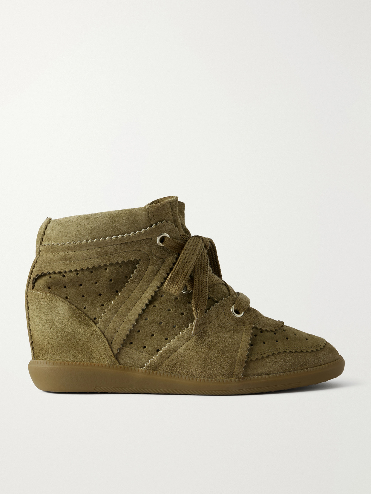 Isabel Marant Bobby Suede Wedge Sneakers In Brown