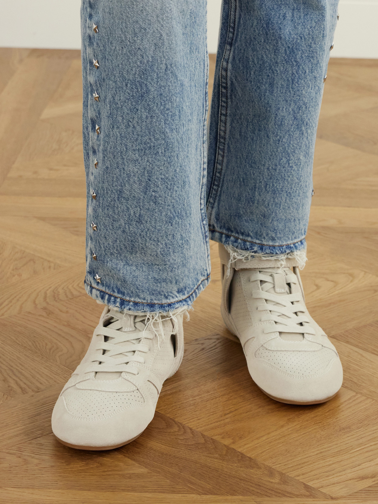 Senny Perforated Suede High-Top Sneakers