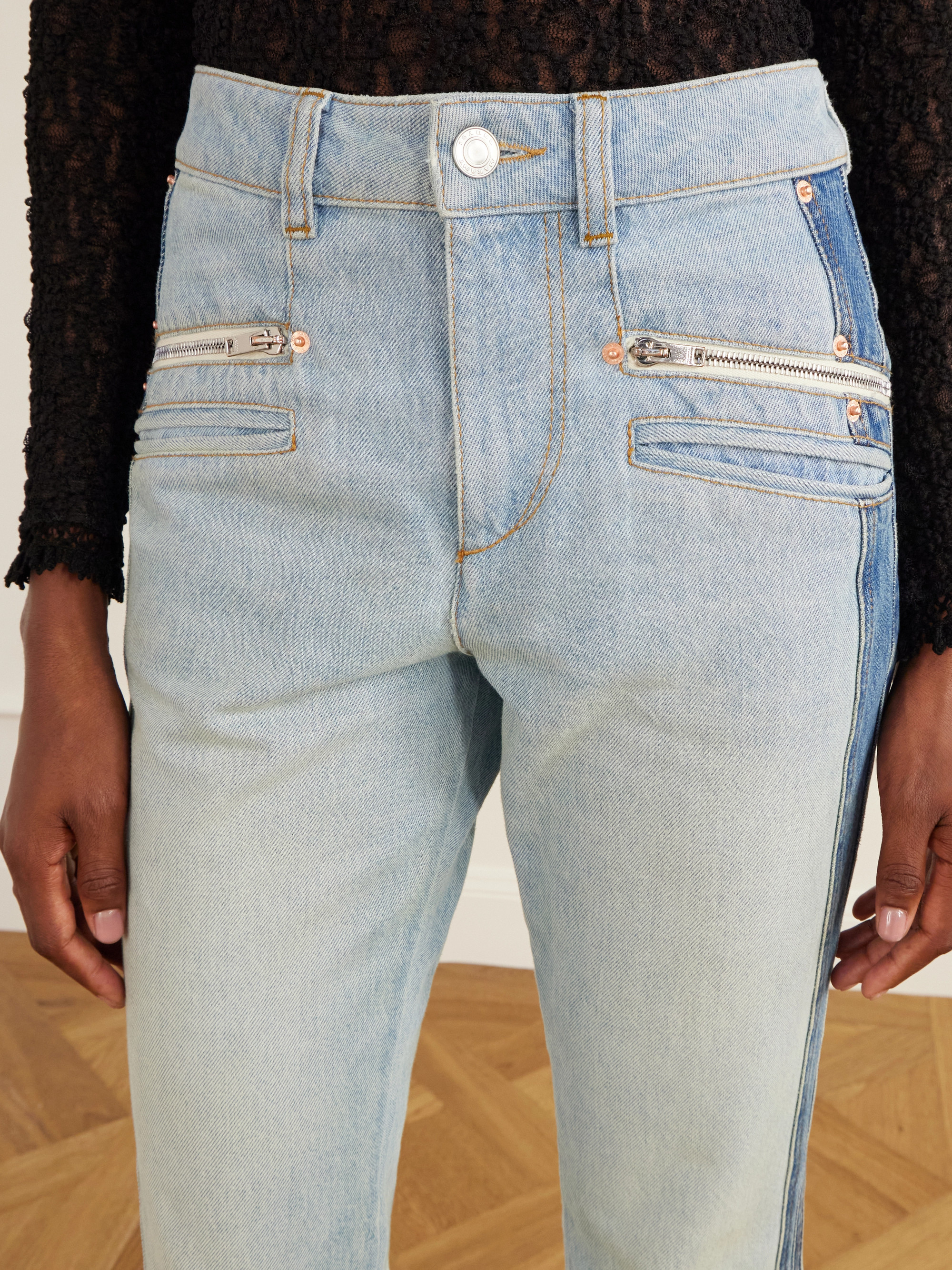 Isabel Marant Revene cropped mid-rise straight-leg jeans