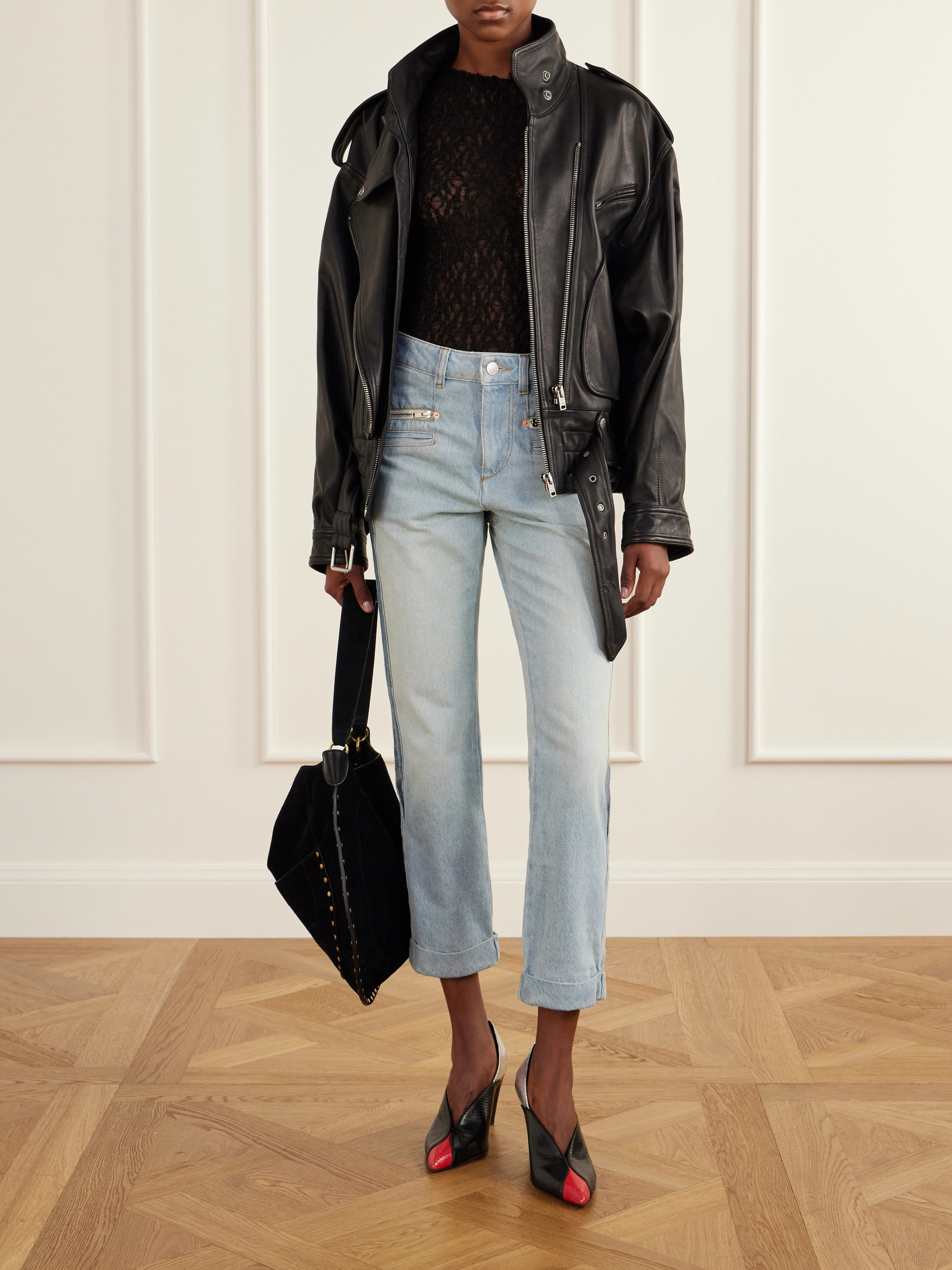 Isabel Marant Revene cropped mid-rise straight-leg jeans