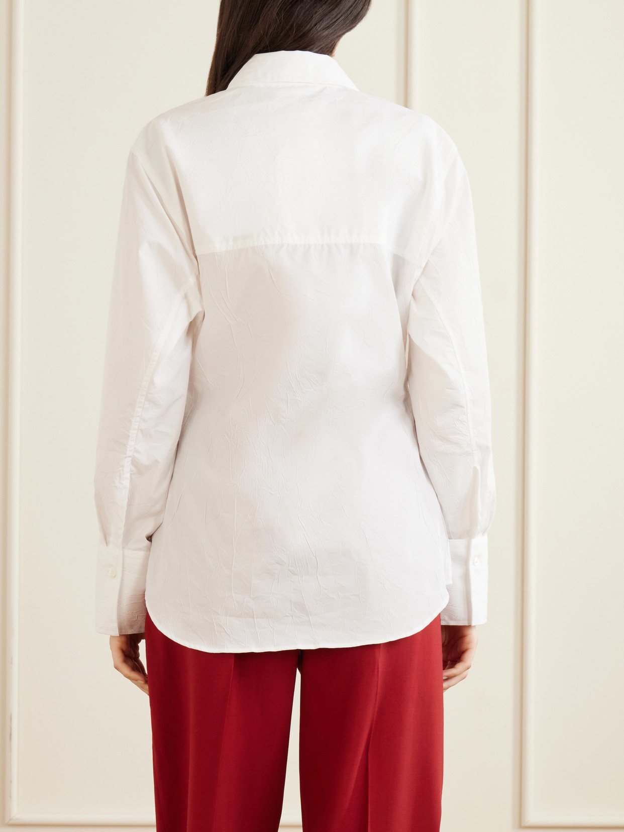 Róhe - Shaped Crinkled Cotton-Blend Poplin Shirt