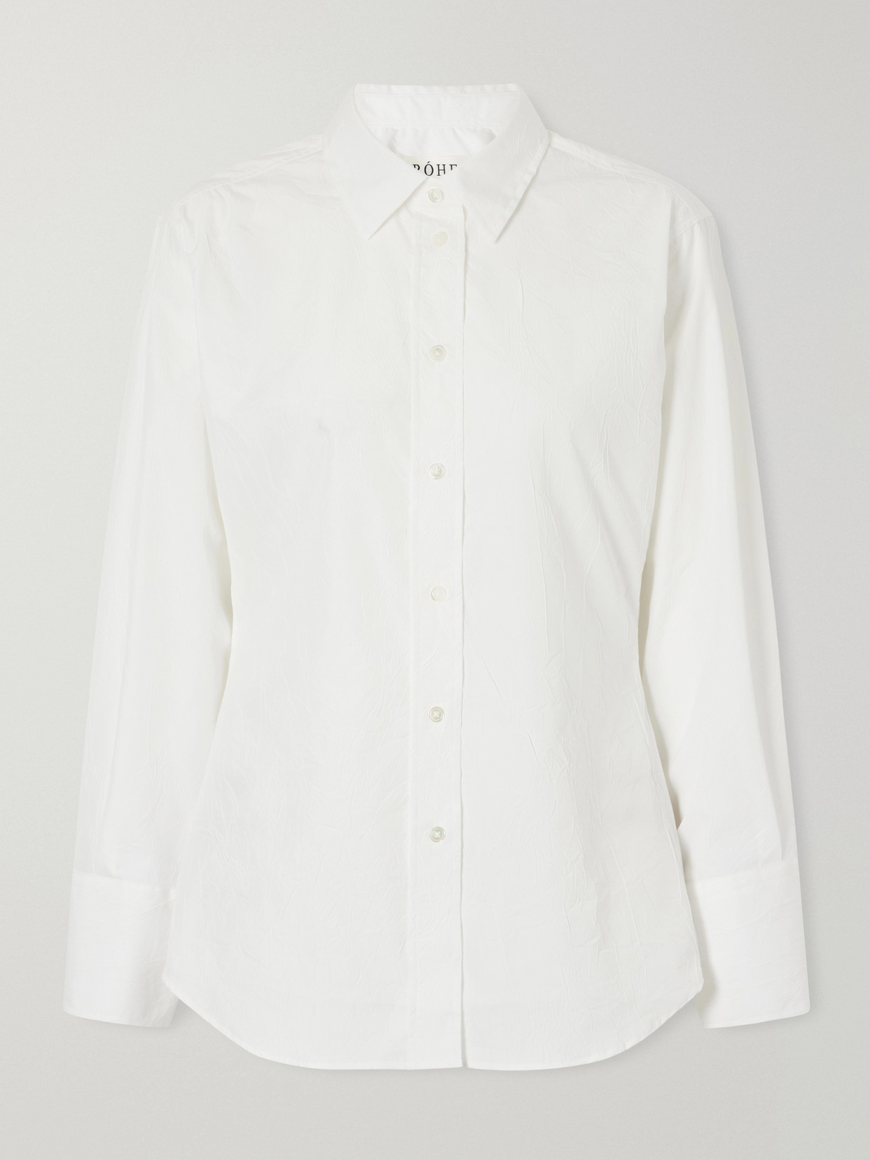 Rohe Shaped Crinkled Cotton-blend Poplin Shirt In White