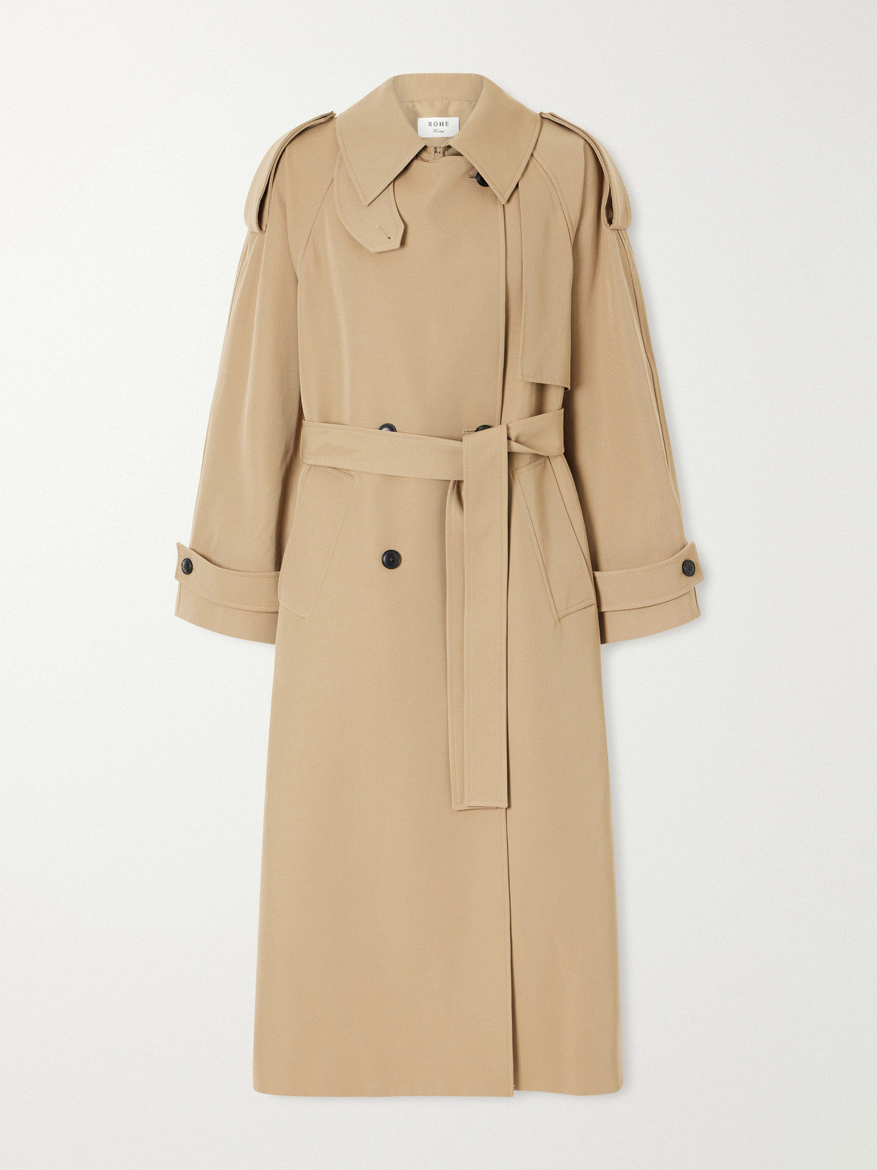 Rohe Classic Double-breasted Gabardine Trench Coat In Neutrals